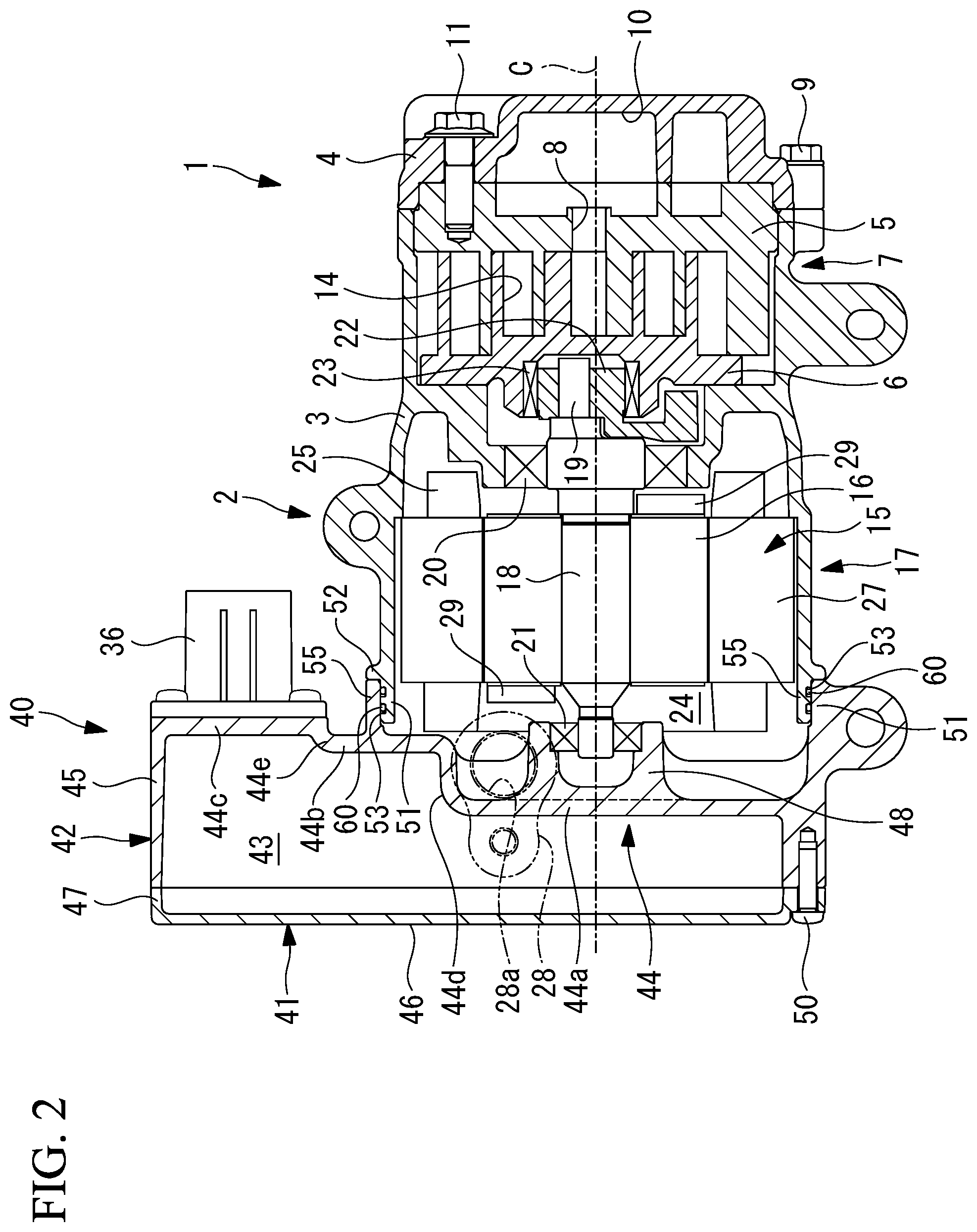 Patent US12338824 Figure 2 – Electric compressor