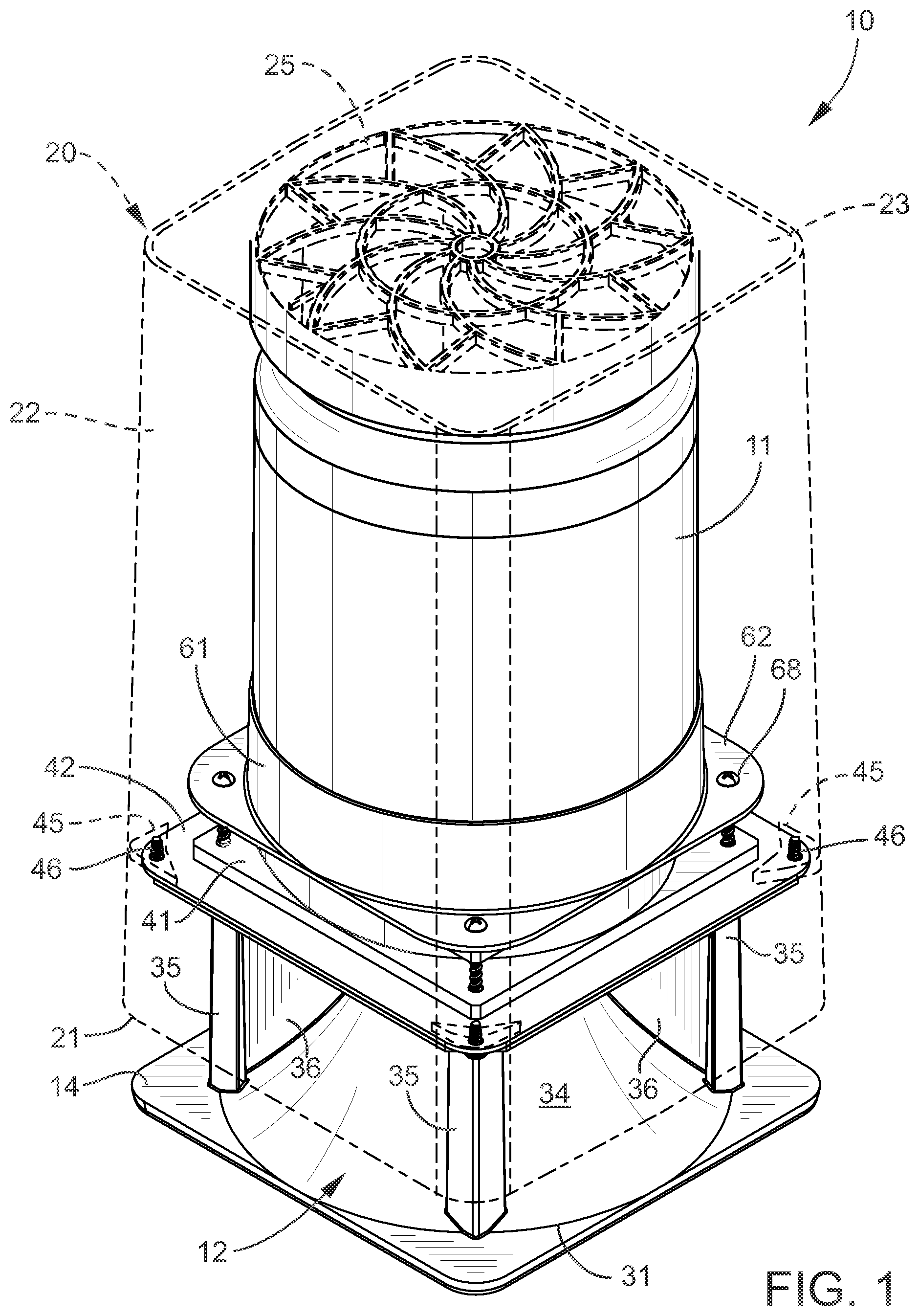 Patent US12338835 Figure 1 – Fan diffuser assembly and method