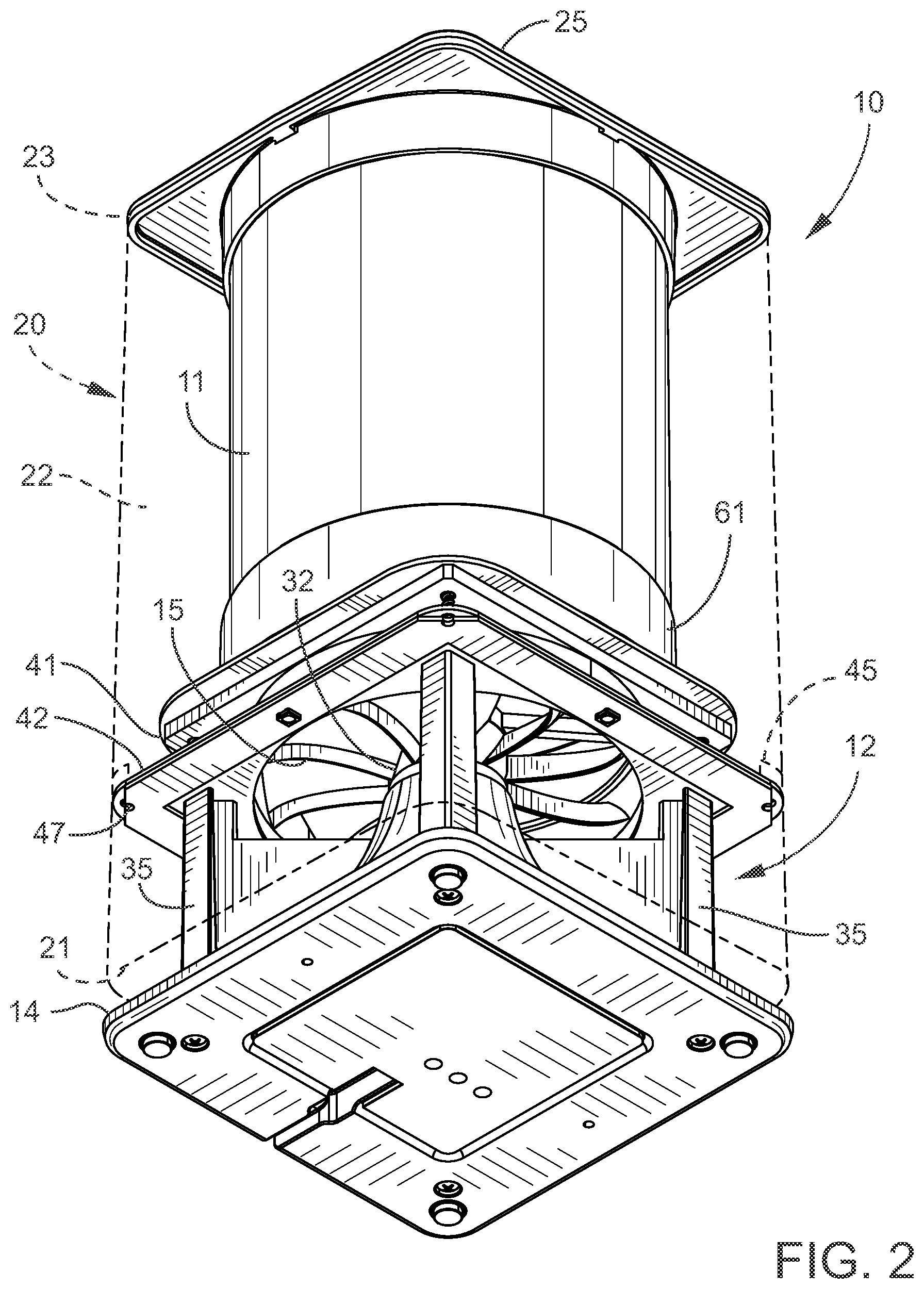 Patent US12338835 Figure 2 – Fan diffuser assembly and method