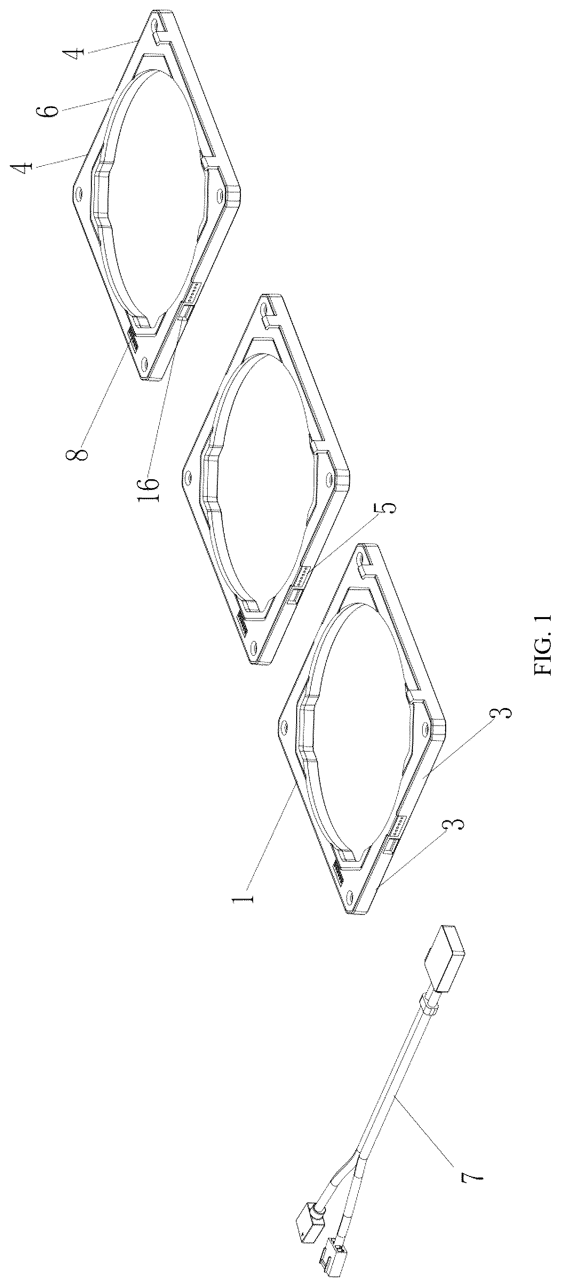 Patent US12338836 — Magnetic suction fan — Figure 1