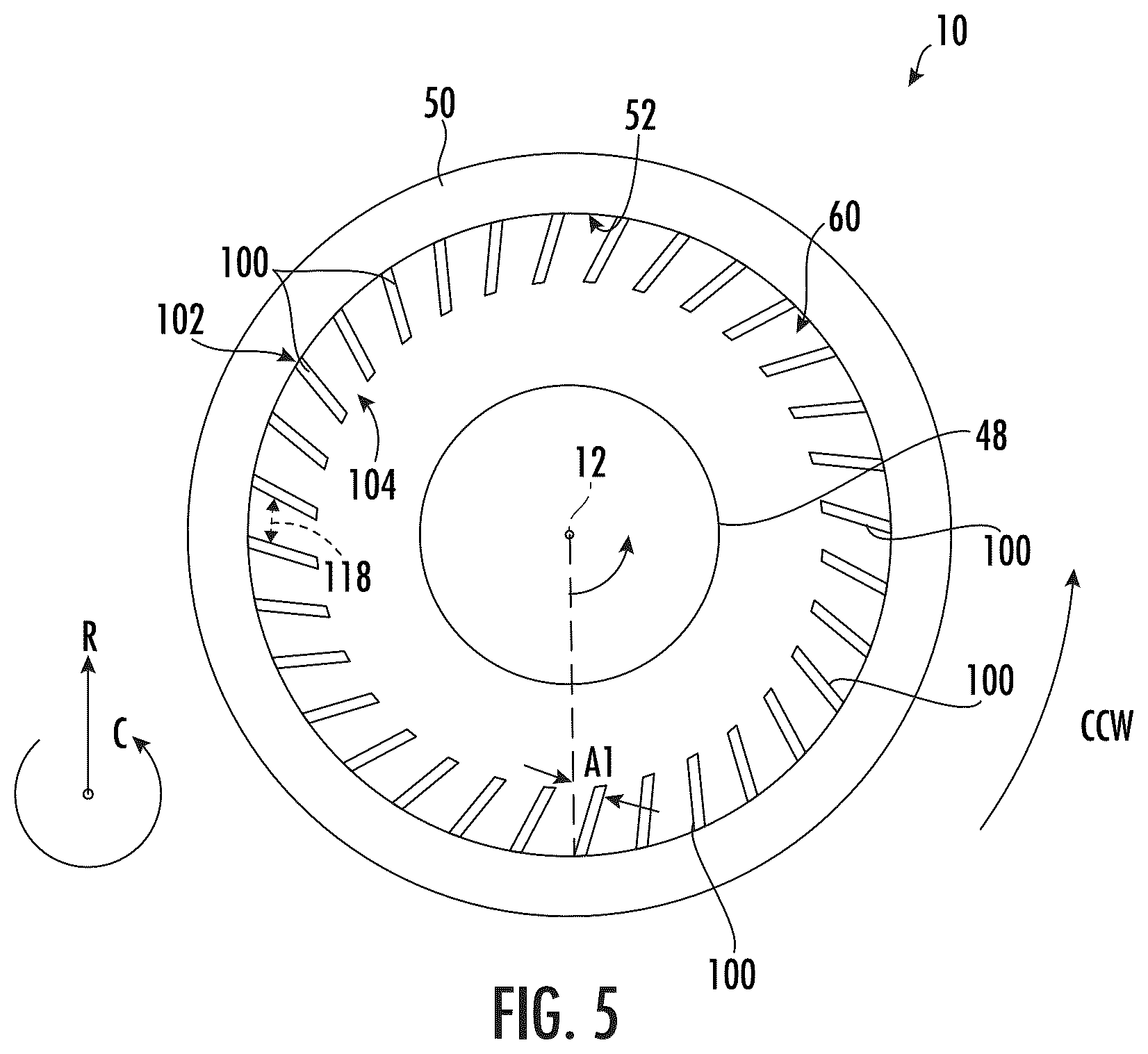 Patent US12338837 Figure 4 – Turbofan engine having angled inlet pre-swirl vanes