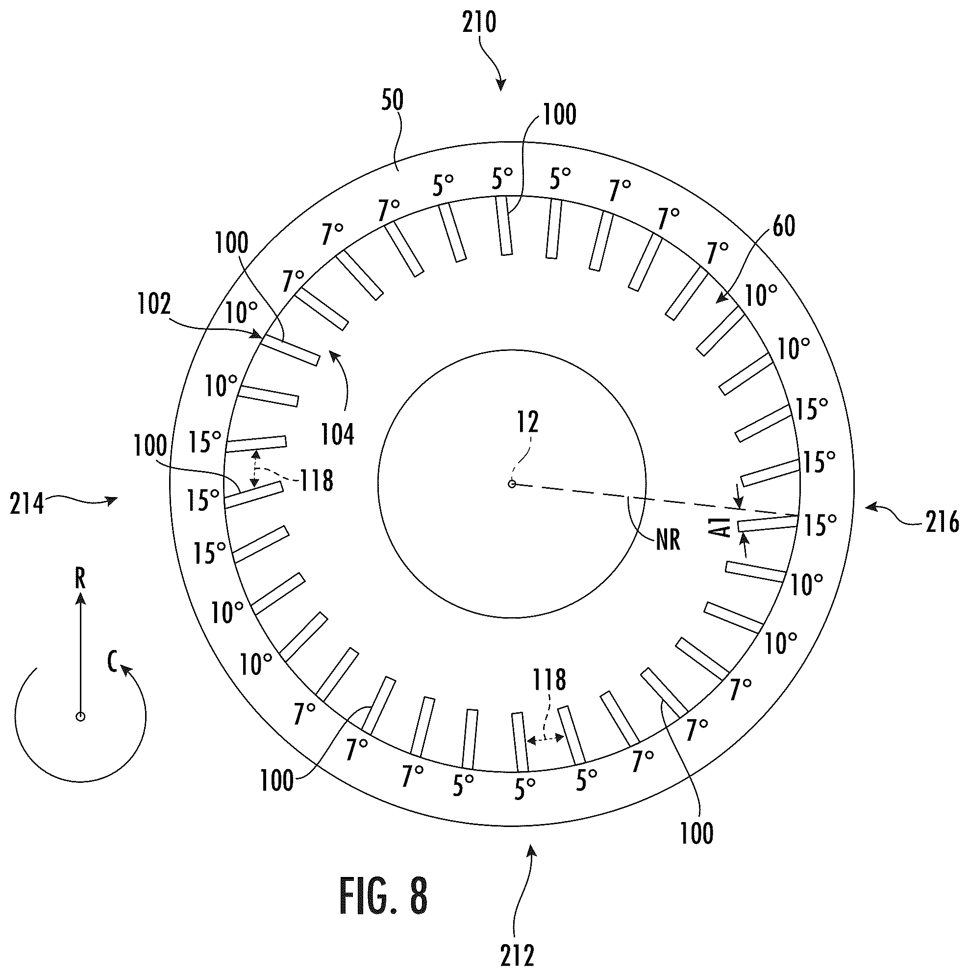 Patent US12338837 Figure 6 – Turbofan engine having angled inlet pre-swirl vanes
