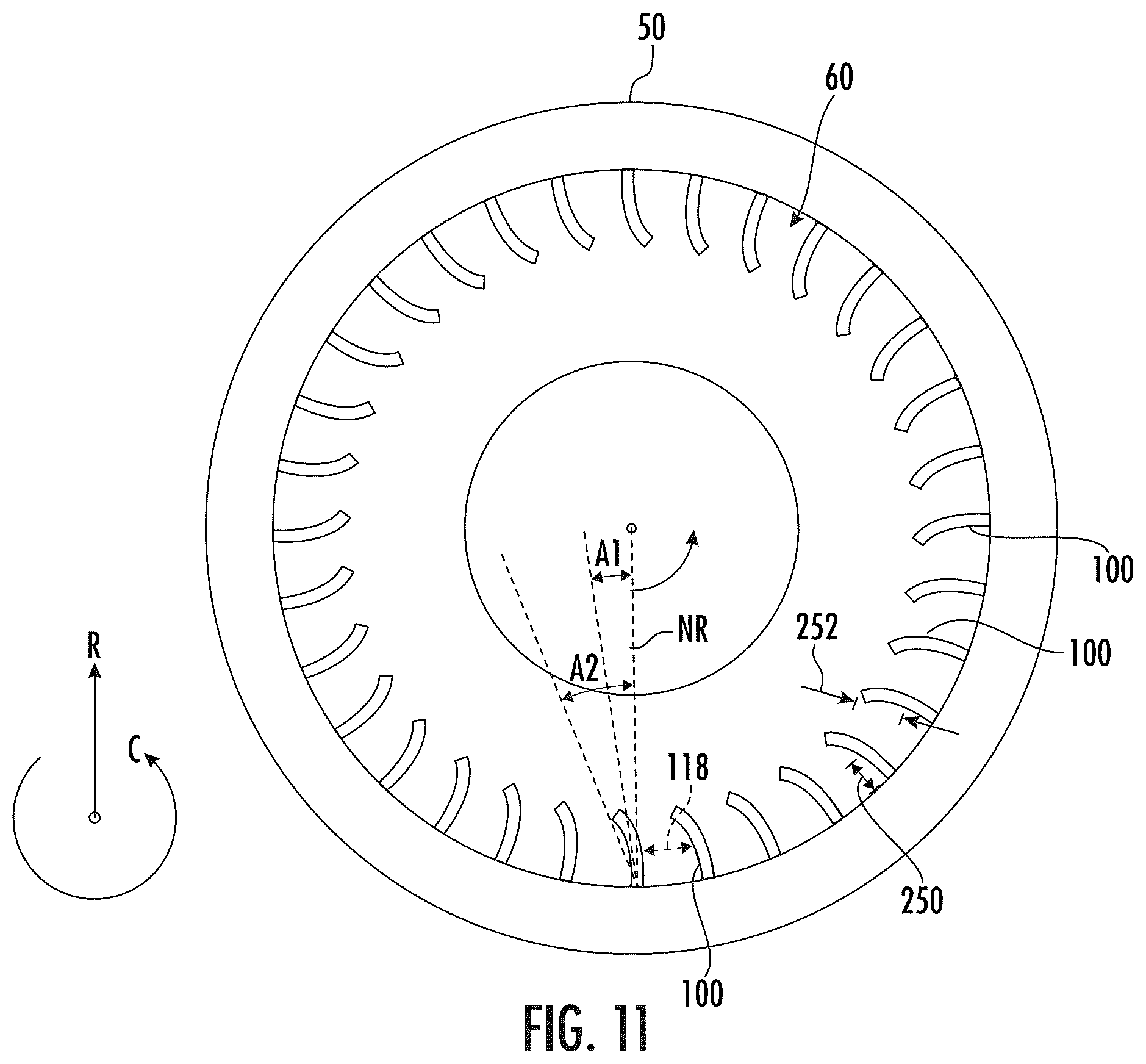 Patent US12338837 Figure 9 – Turbofan engine having angled inlet pre-swirl vanes