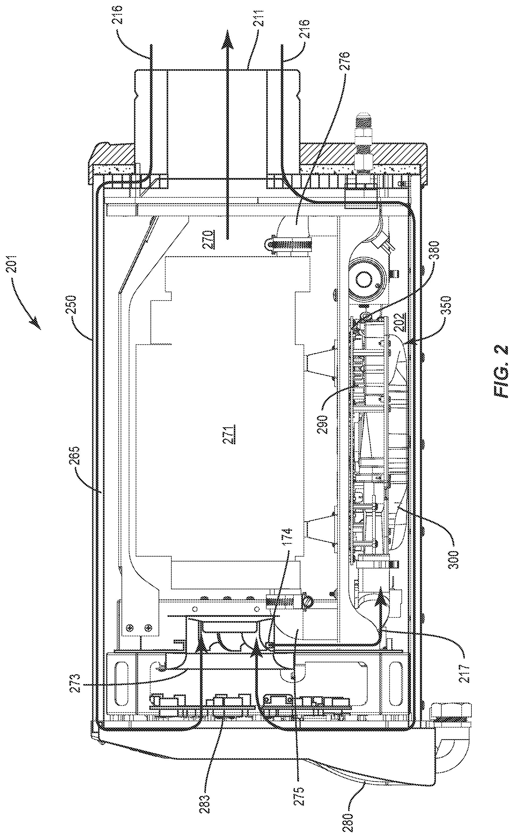 Patent US12338840 Figure 2 – Blower and air filter assembly