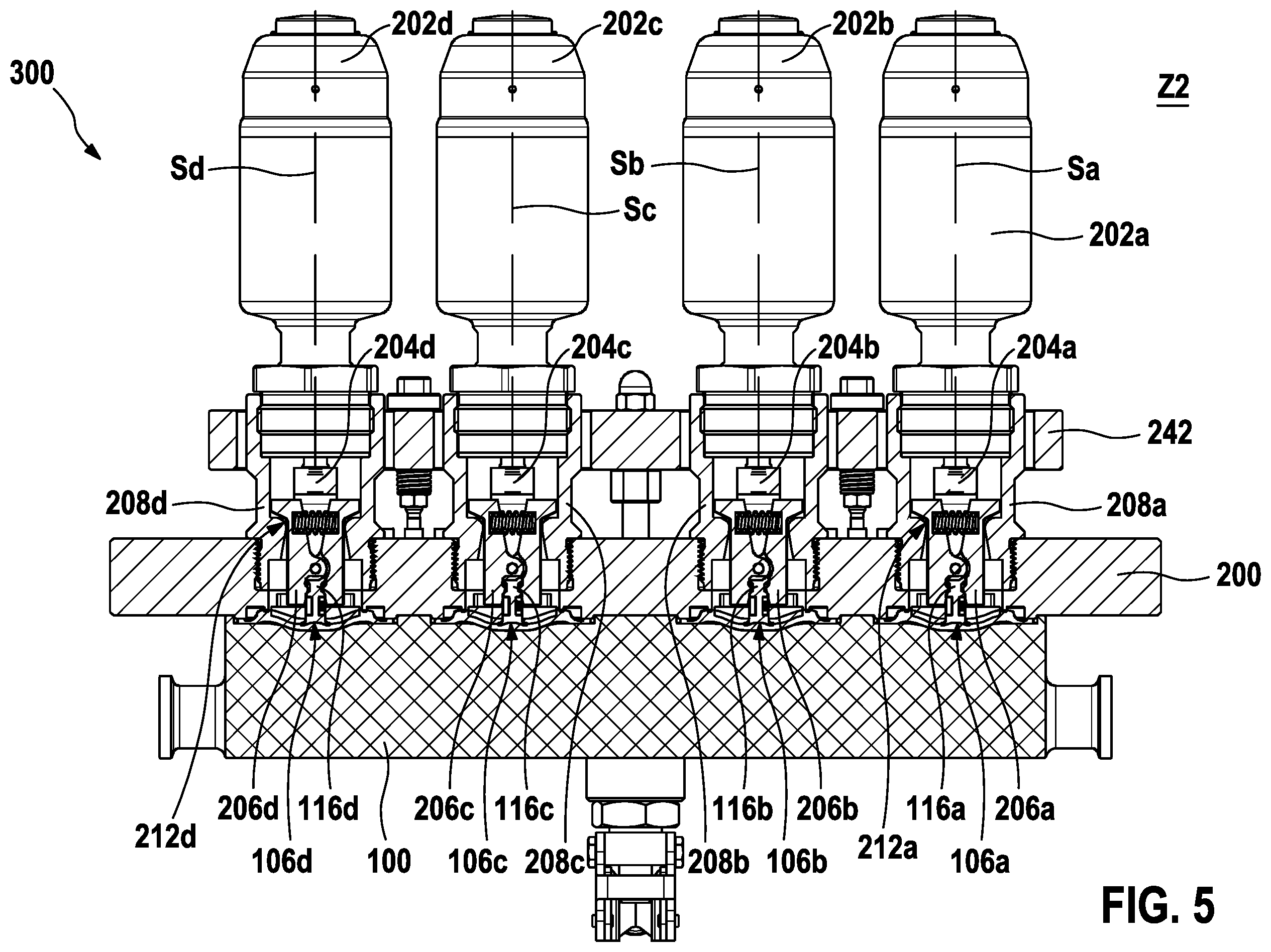 Patent US12338842 Figure 8 – Valve block body and device for arranging the valve block body on a drive body