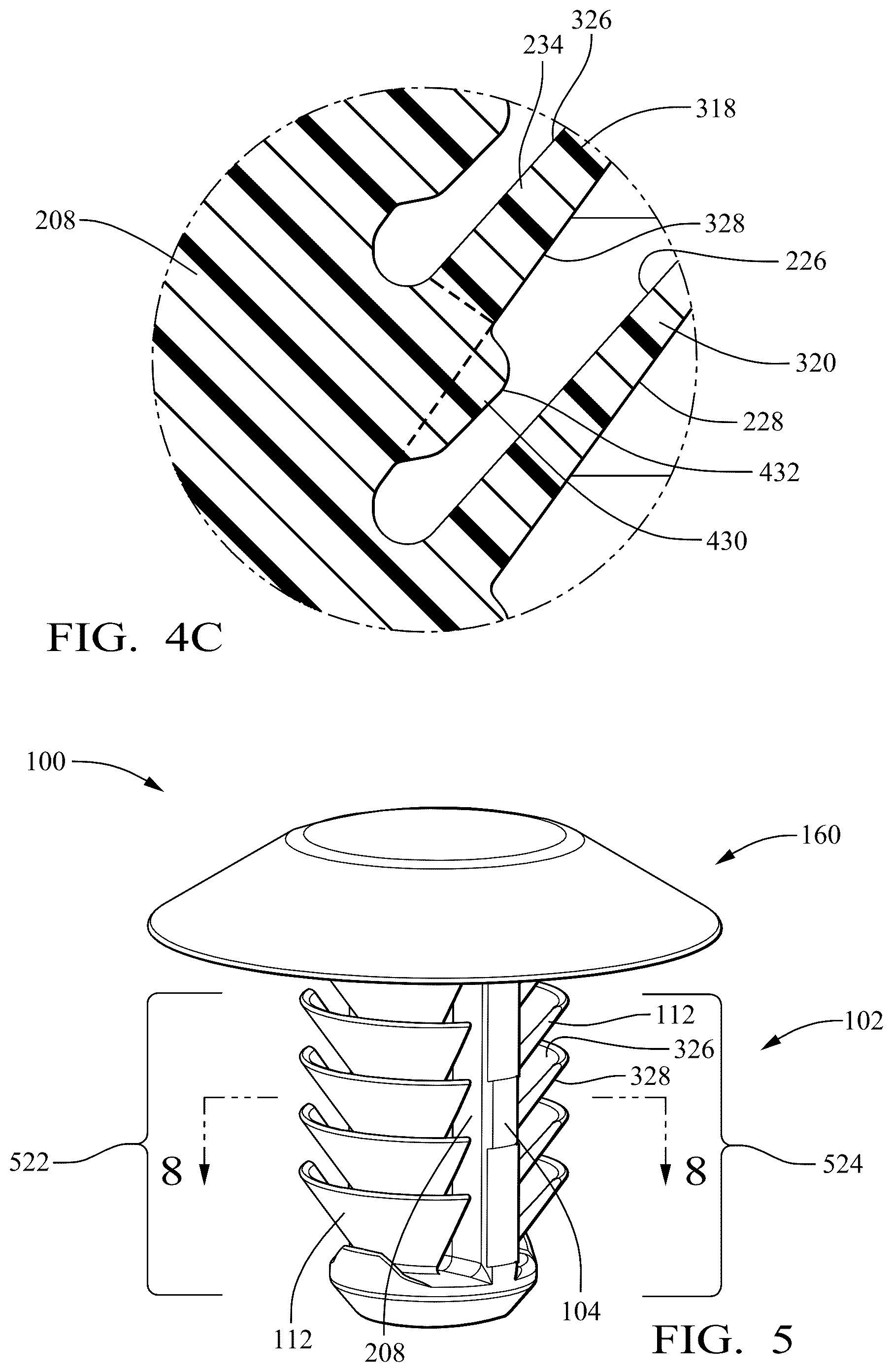 Patent US12338848 Figure 4 – Anti-wobble fir tree mount