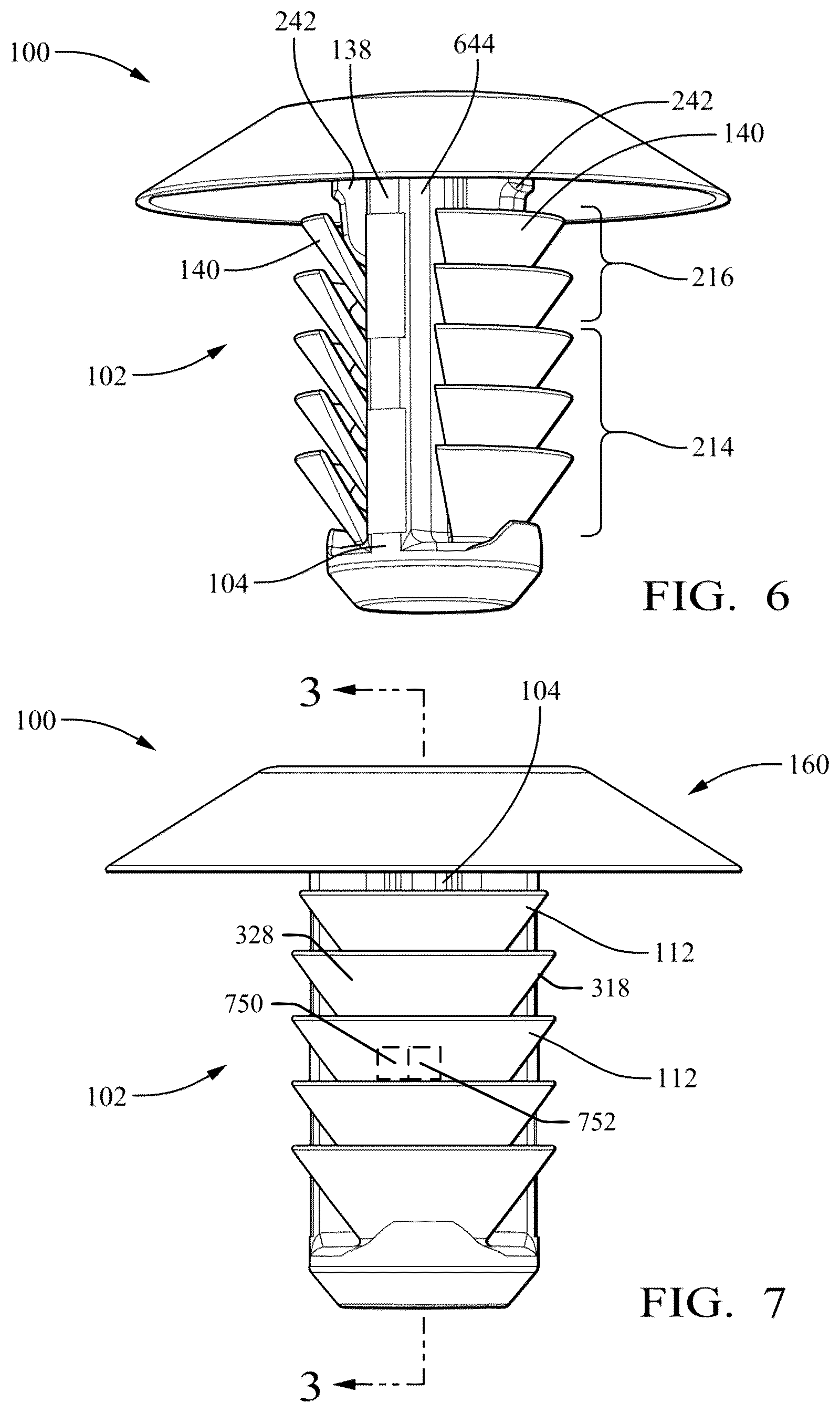 Patent US12338848 Figure 5 – Anti-wobble fir tree mount