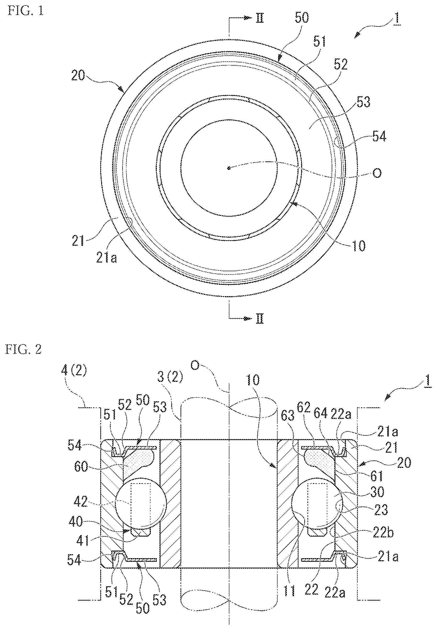 Patent US12338860 — Rolling bearing, rotating device, and method for manufacturing rolling bearing — Figure 1
