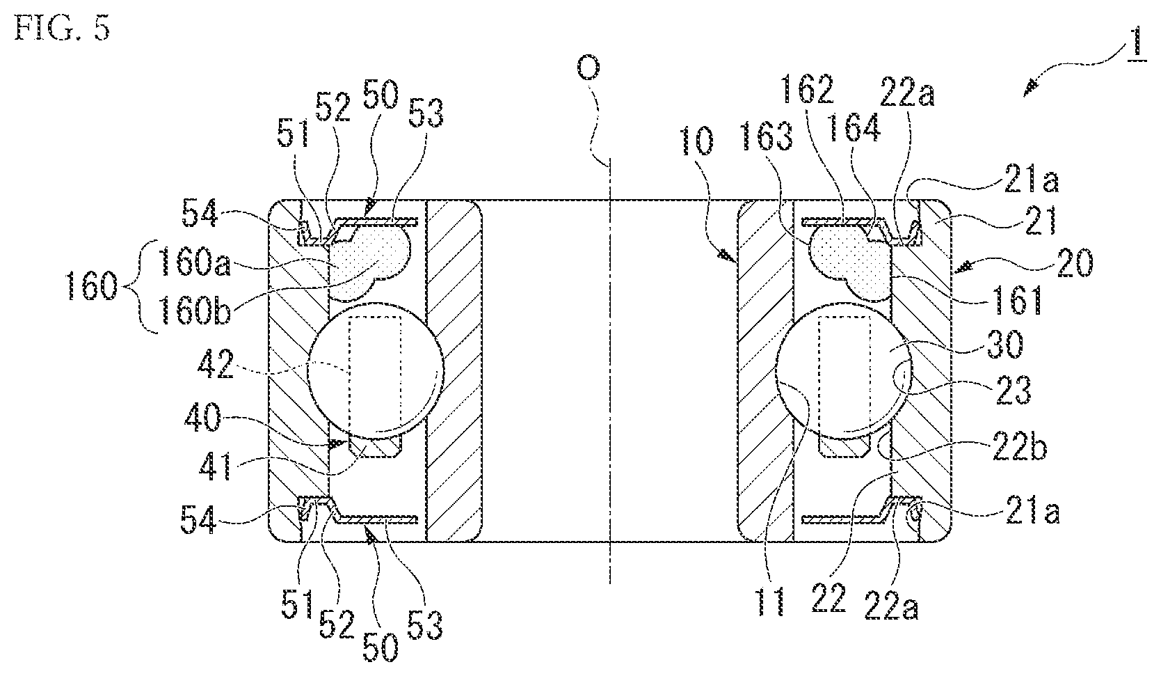 Patent US12338860 Figure 3 – Rolling bearing, rotating device, and method for manufacturing rolling bearing