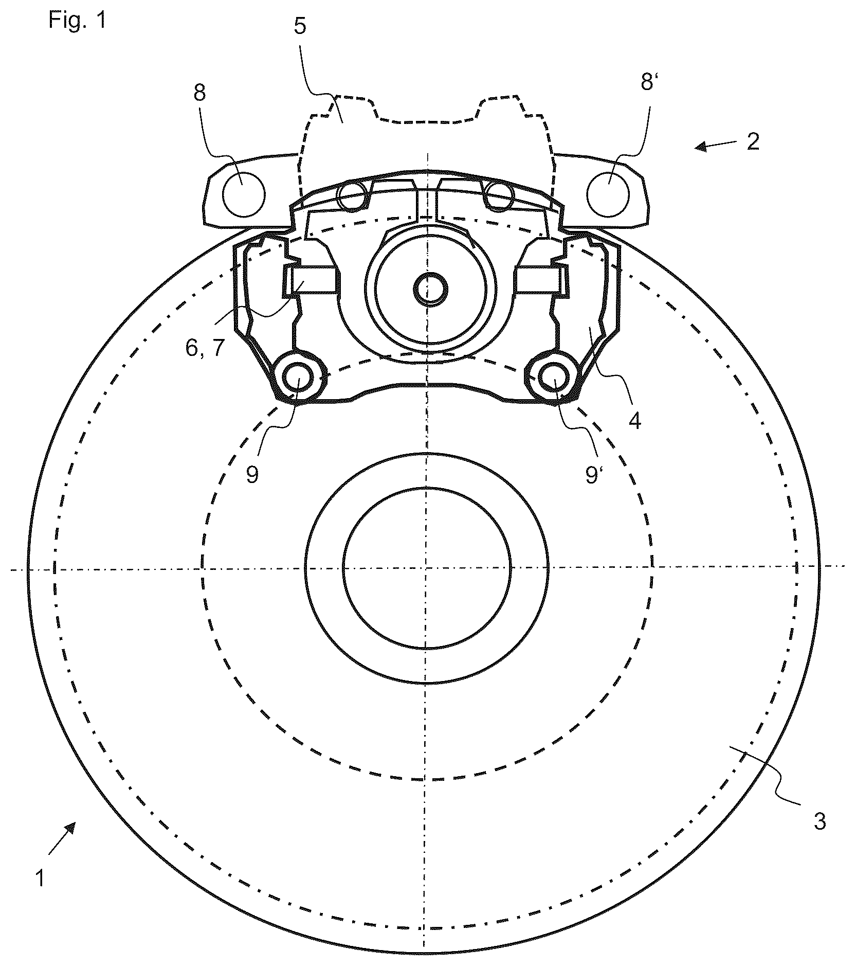 Patent US12338865 Figure 1 – Brake caliper for a disk brake system