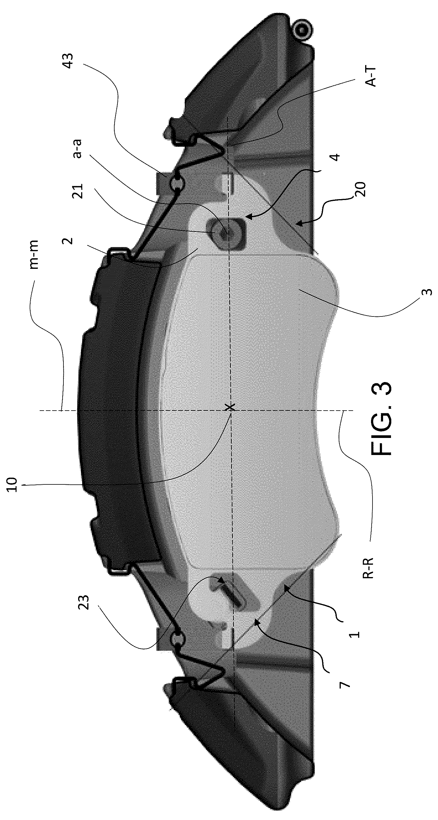 Patent US12338866 Figure 3 – Brake pad; pad assembly; brake caliper assembly