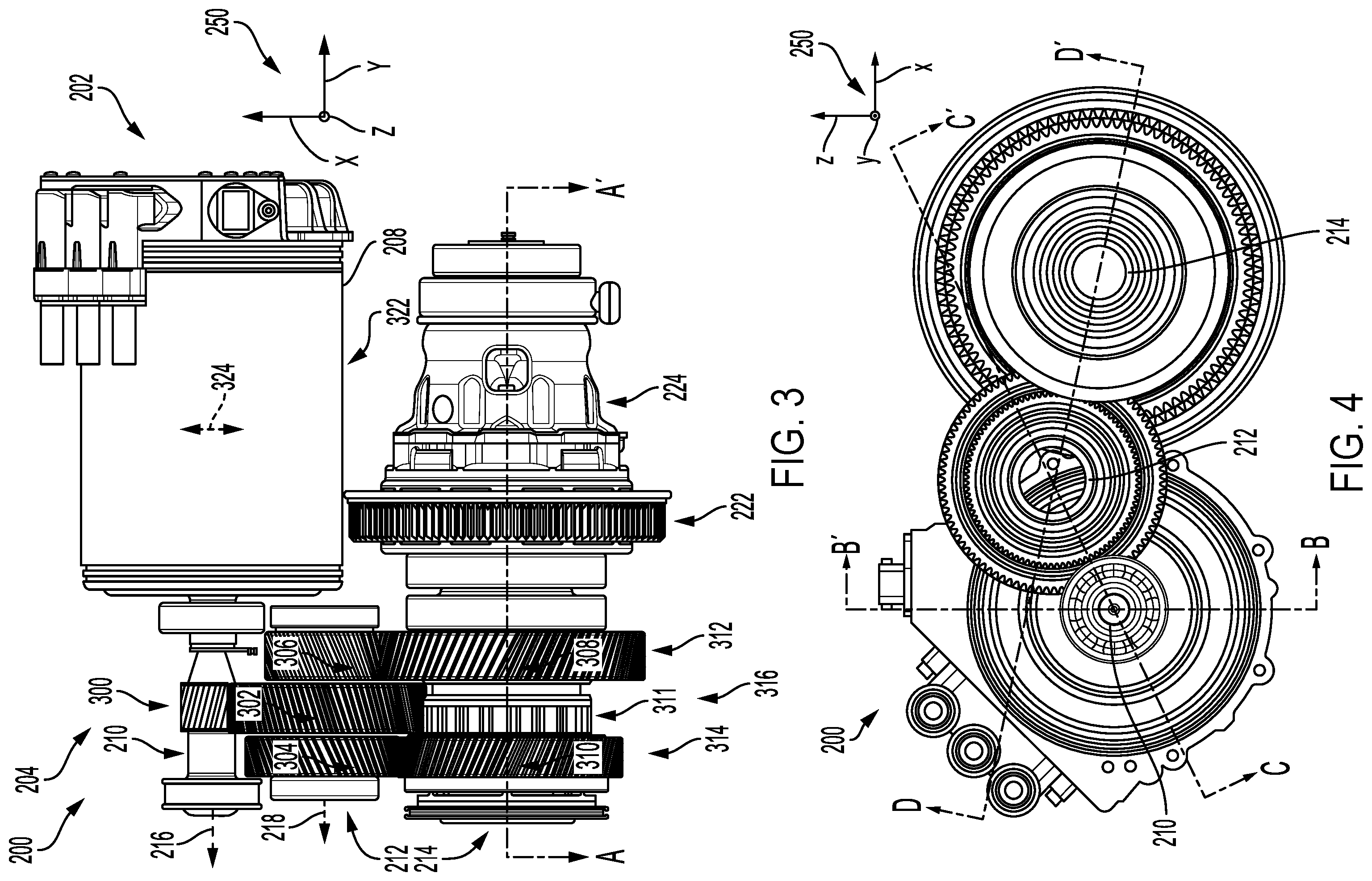 Patent US12338877 Figure 3 – Electric drive axle system with removable planetary gear assembly