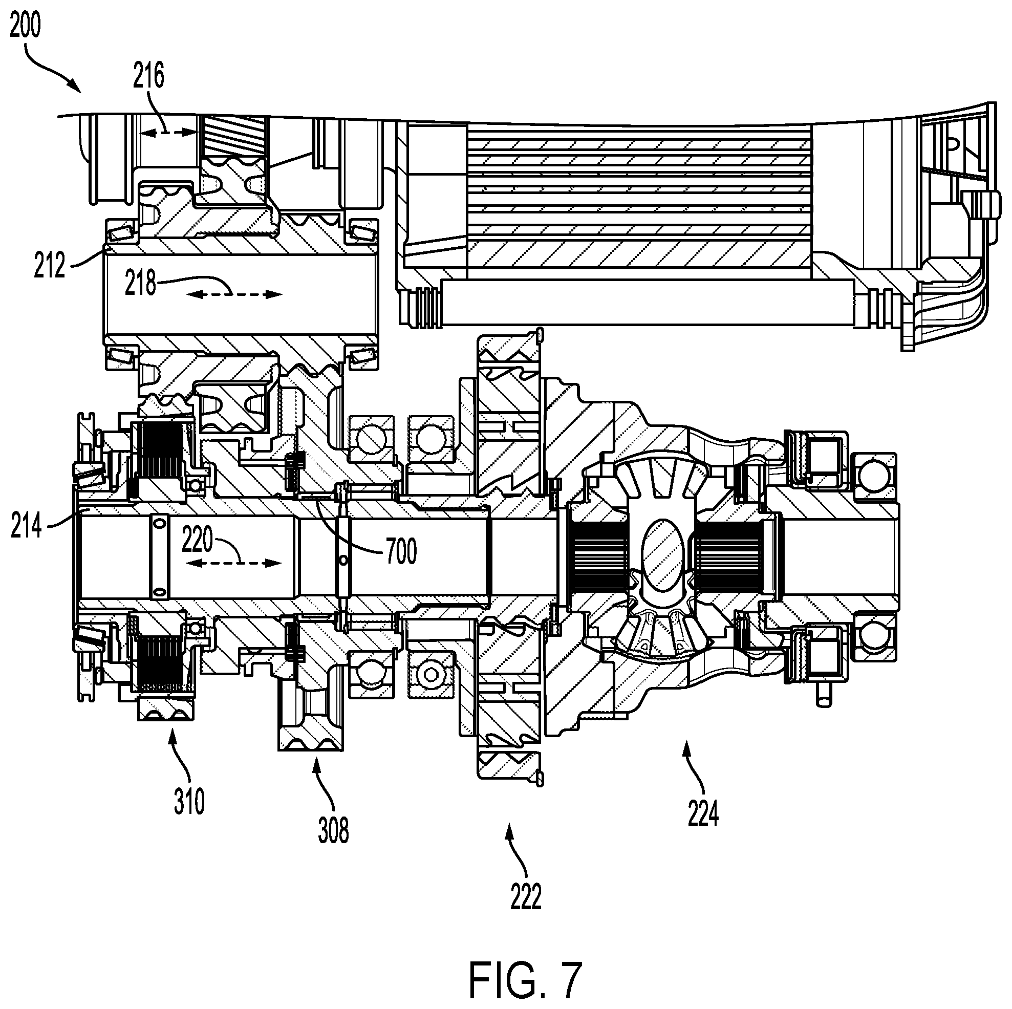 Patent US12338877 Figure 5 – Electric drive axle system with removable planetary gear assembly