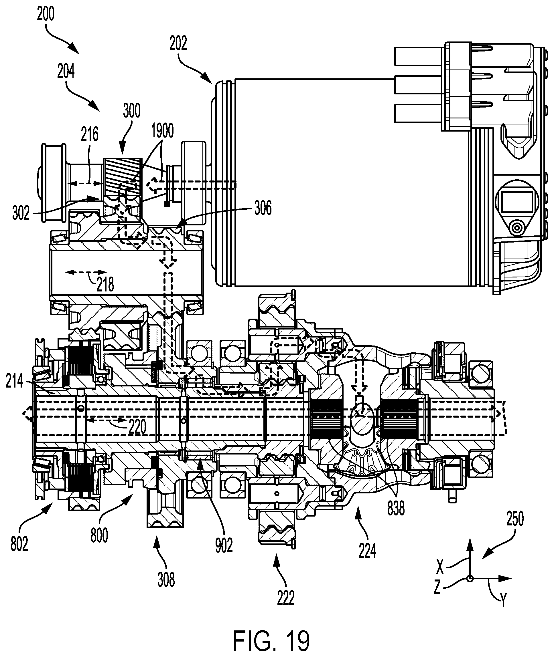 Patent US12338877 Figure 12 – Electric drive axle system with removable planetary gear assembly