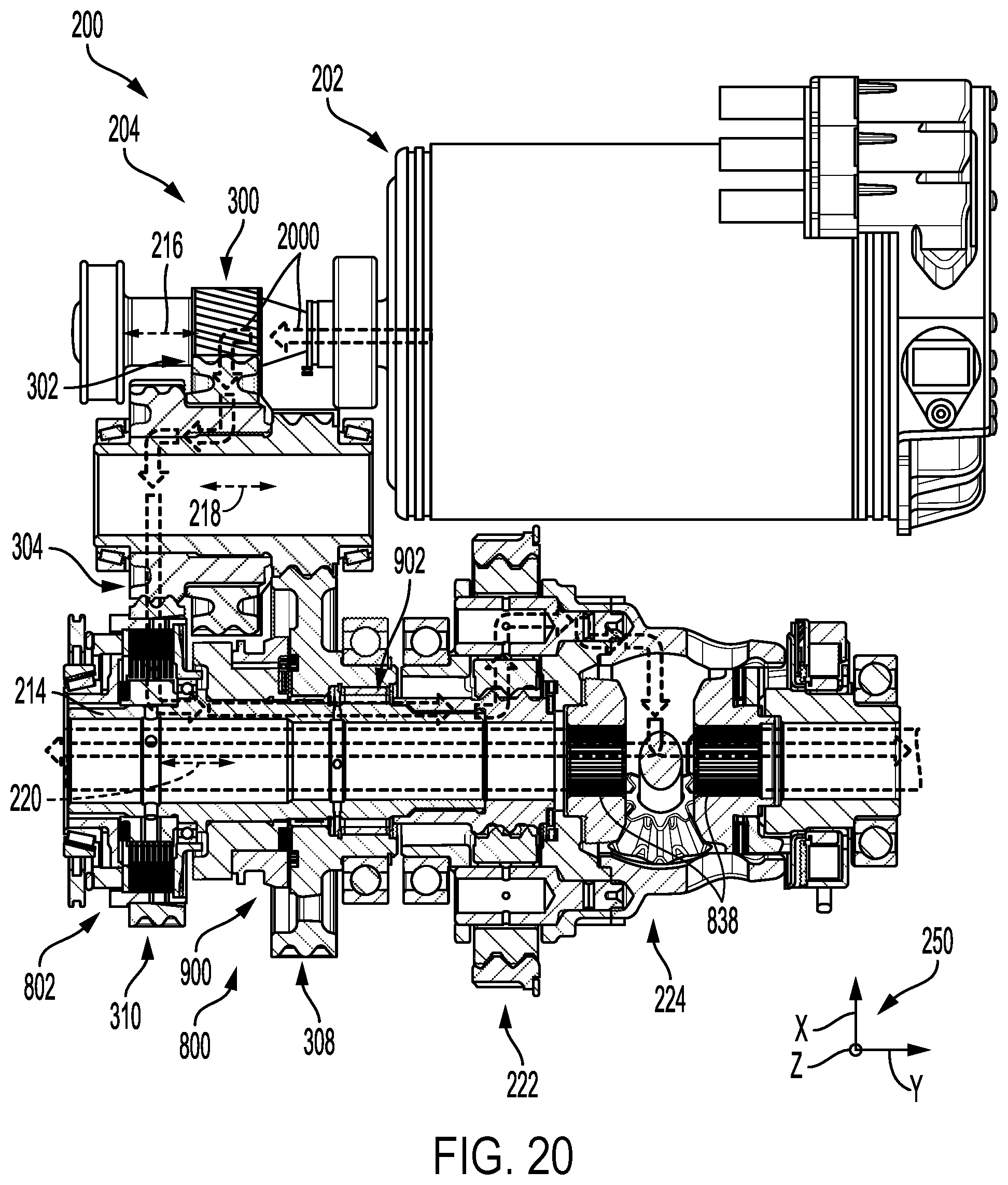Patent US12338877 Figure 13 – Electric drive axle system with removable planetary gear assembly
