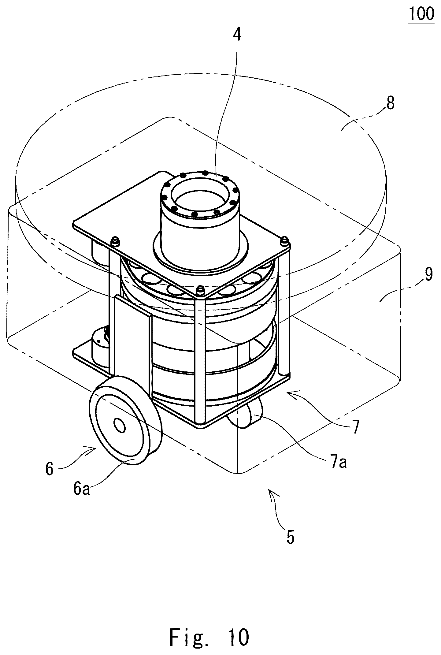 Patent US12338879 Figure 7 – Extension pipe and transport robot