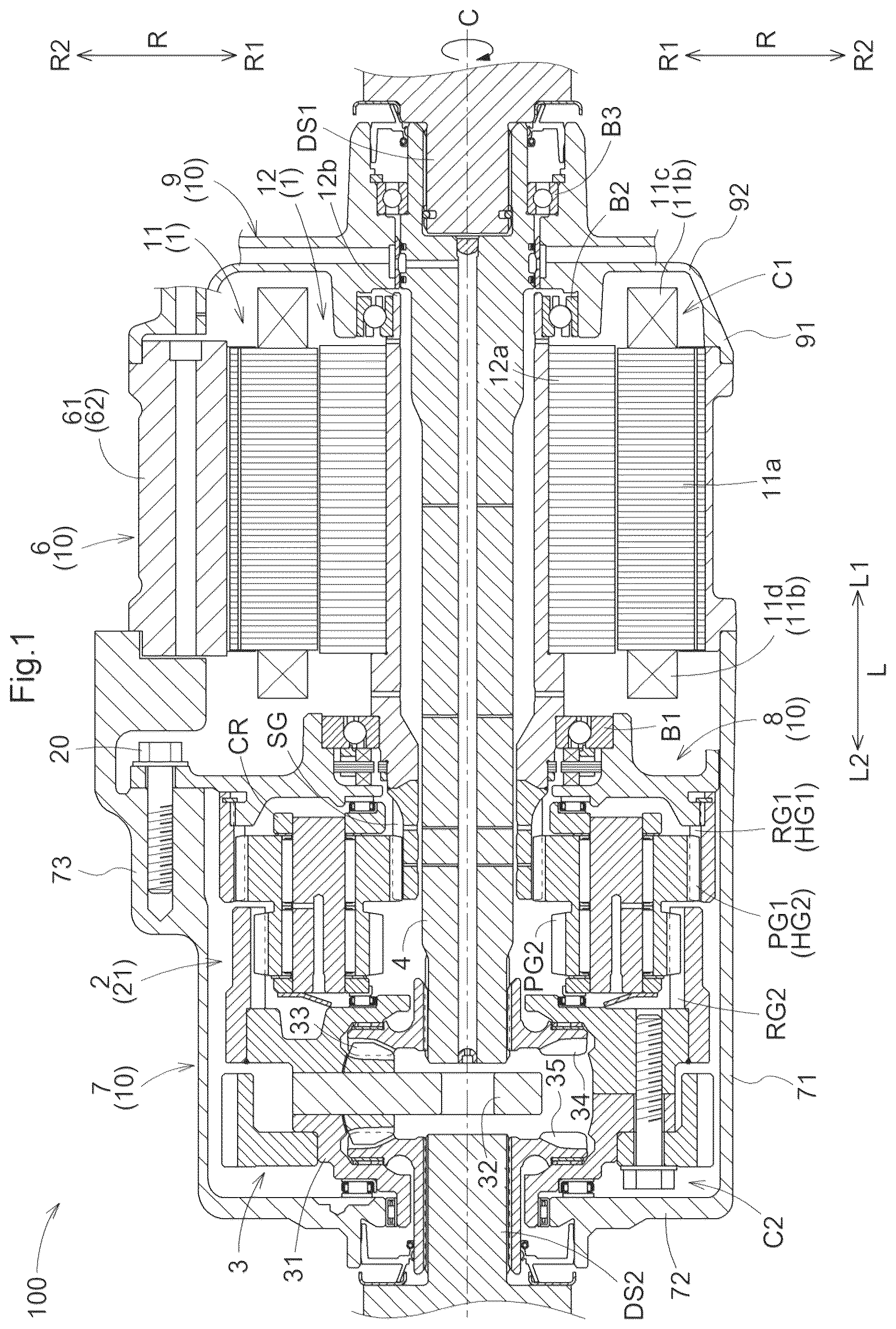 Patent US12338884 Figure 1 – Vehicle drive device