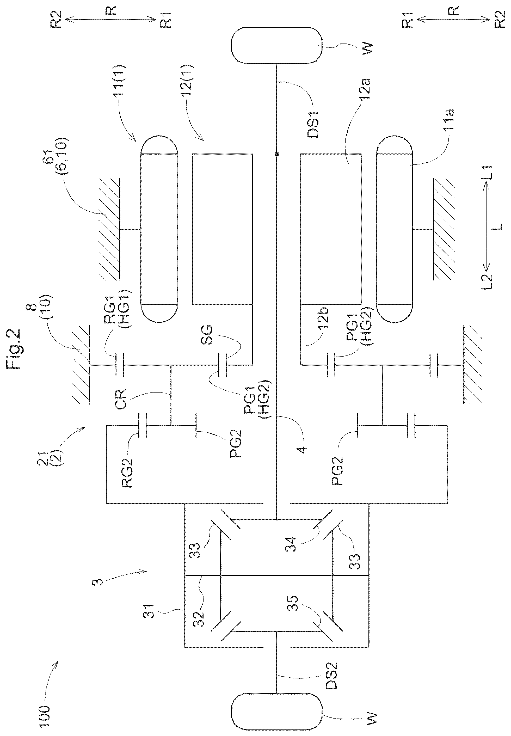 Patent US12338884 Figure 2 – Vehicle drive device