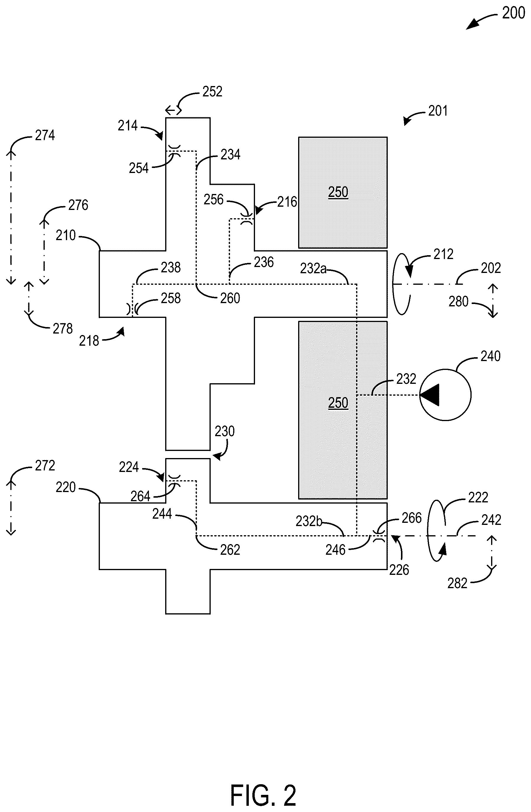 Patent US12338889 Figure 2 – Multi-channel rotational shaft lubrication system