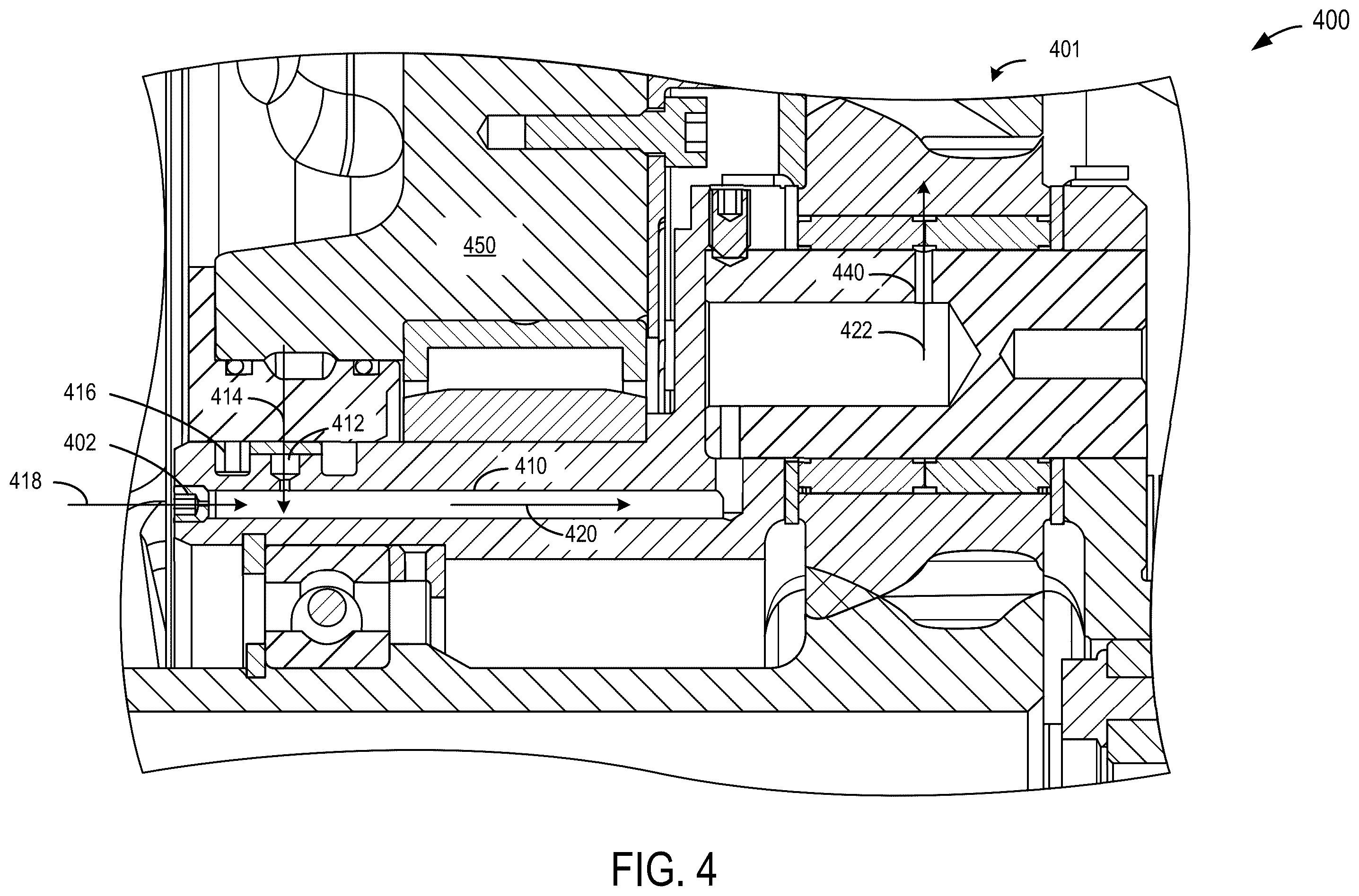 Patent US12338889 Figure 4 – Multi-channel rotational shaft lubrication system