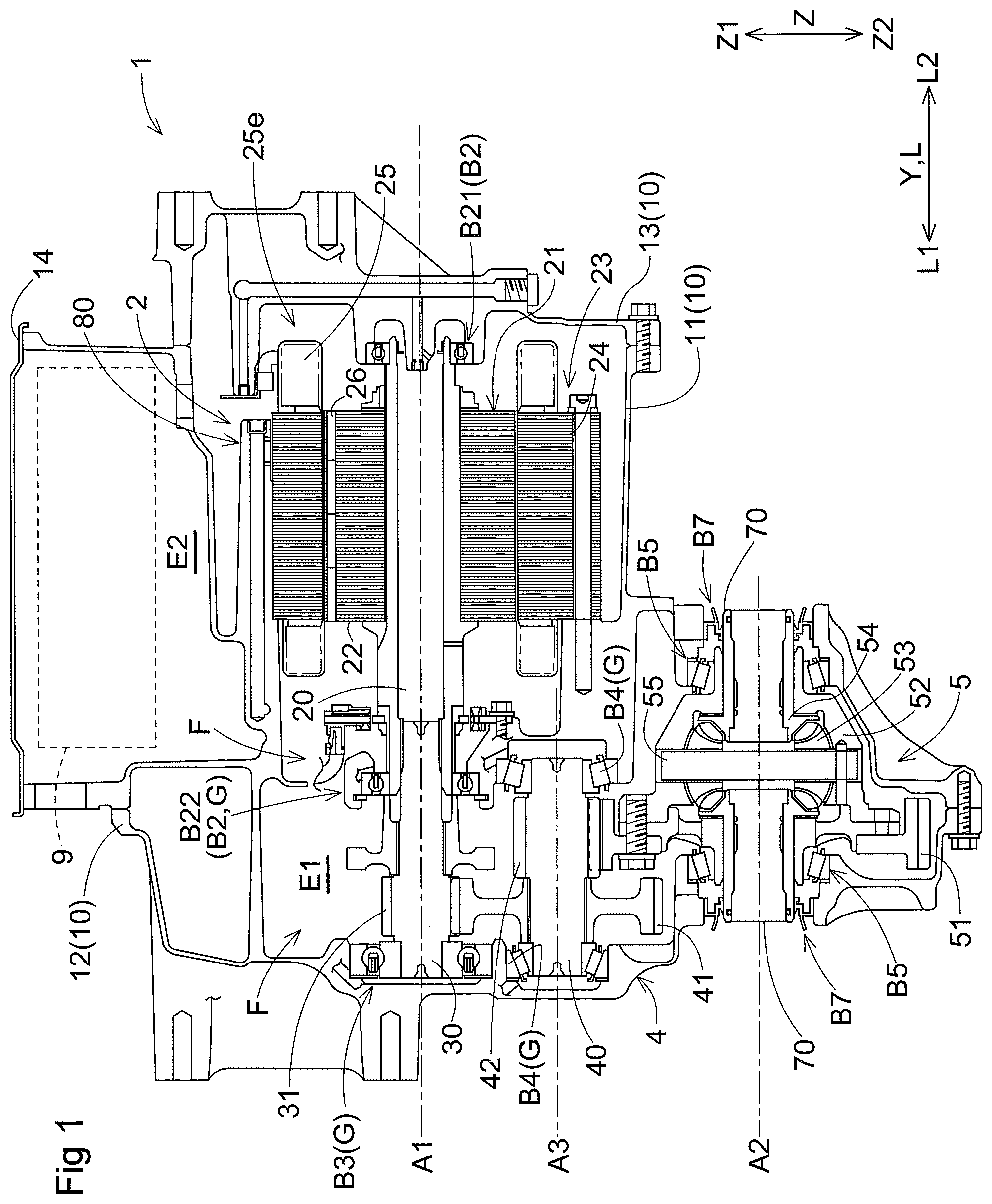 Patent US12338890 Figure 1 – Vehicle drive device