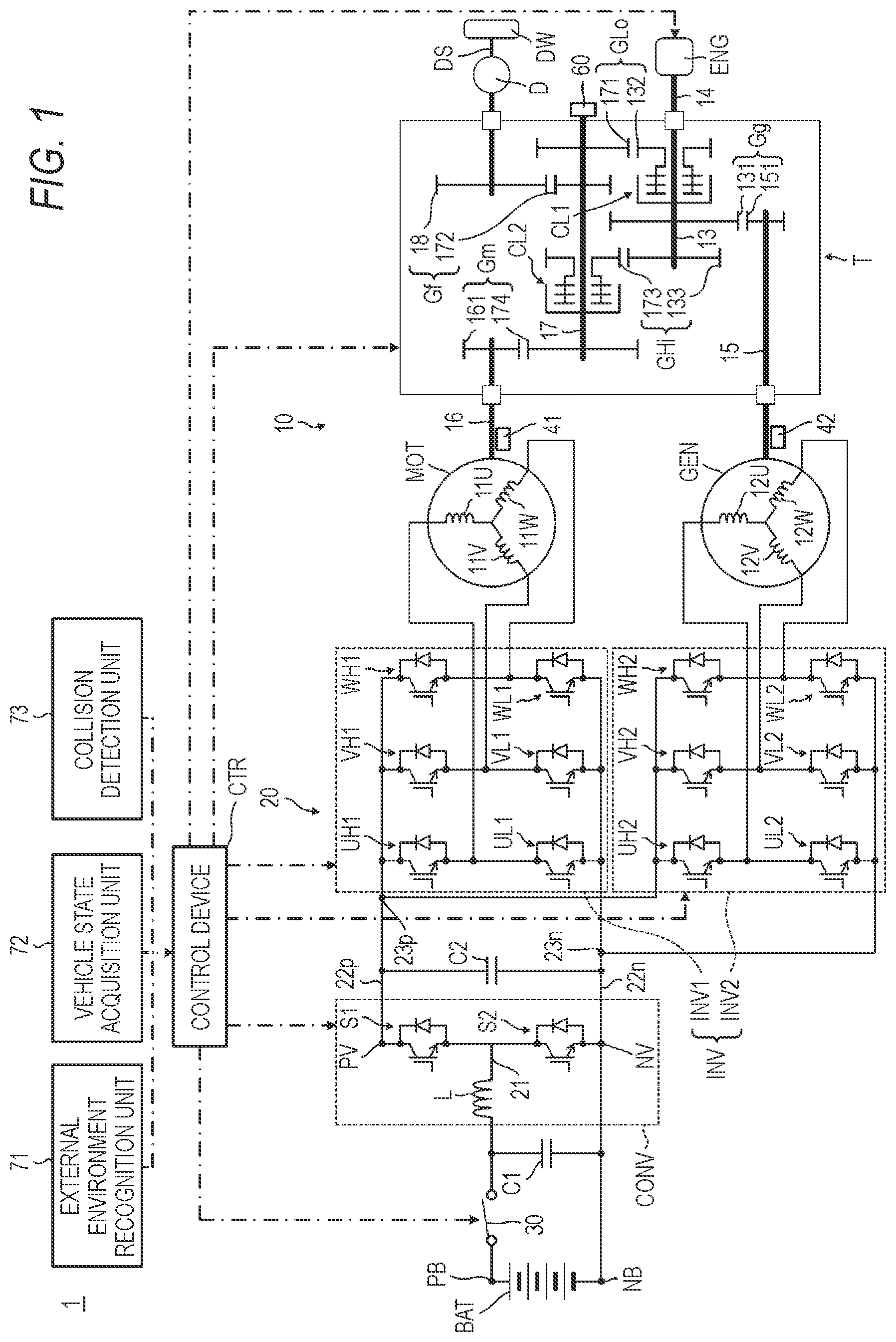 Patent US12338891 Figure 1 – Control device for vehicle