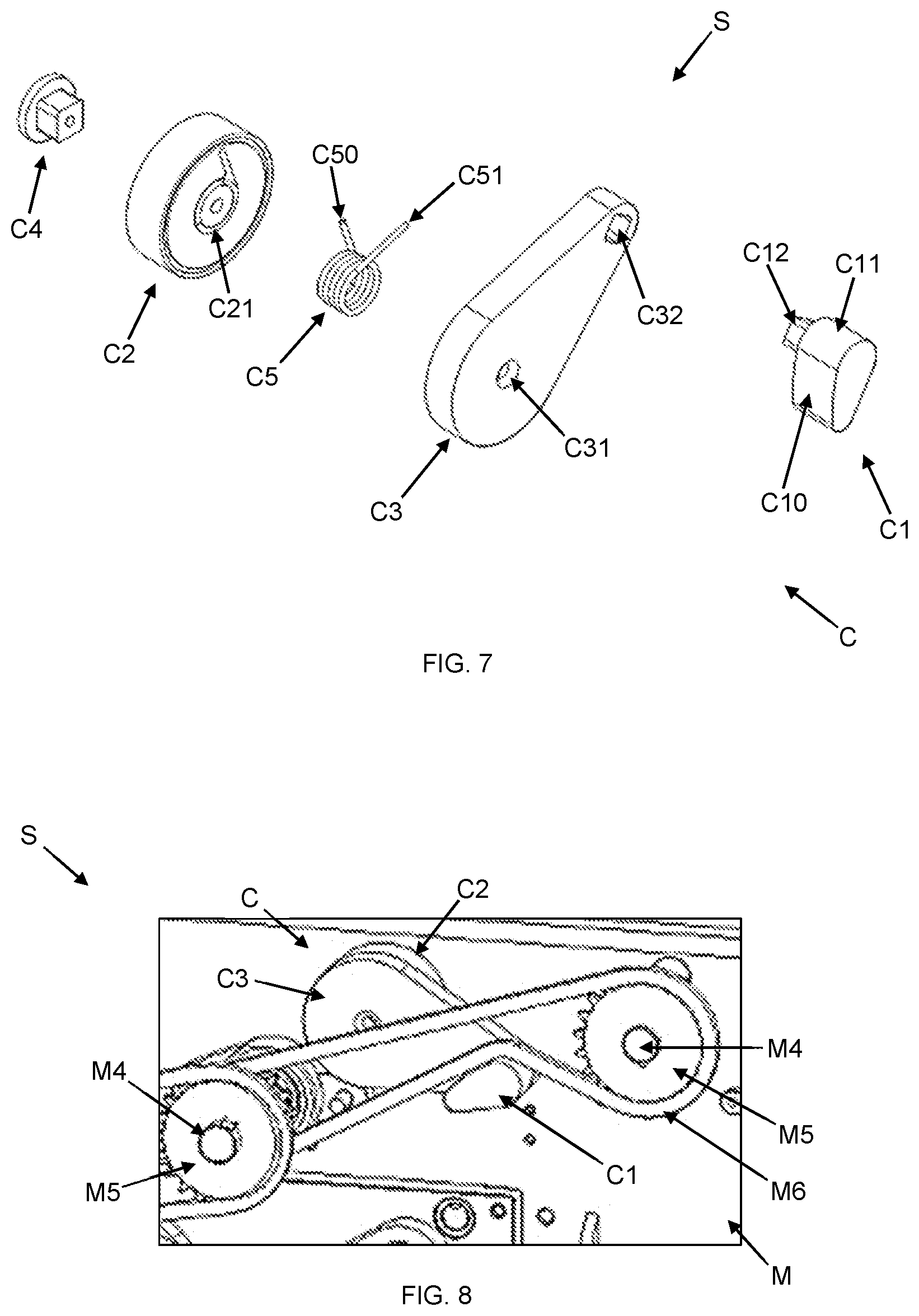 Patent US12338893 Figure 4 – System for supporting and tensioning chains, belts and the like