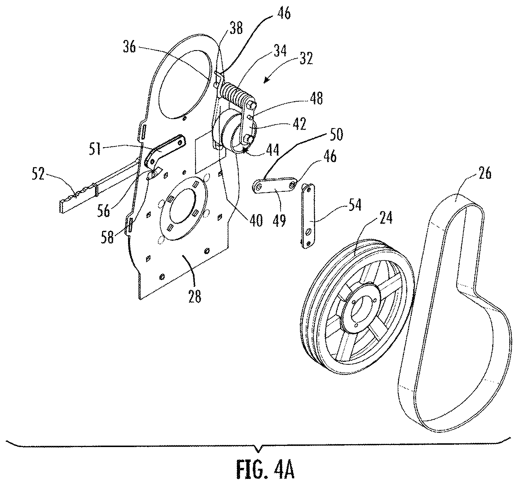 Patent US12338895 Figure 5 – Belt tensioning apparatus for drive mechanisms