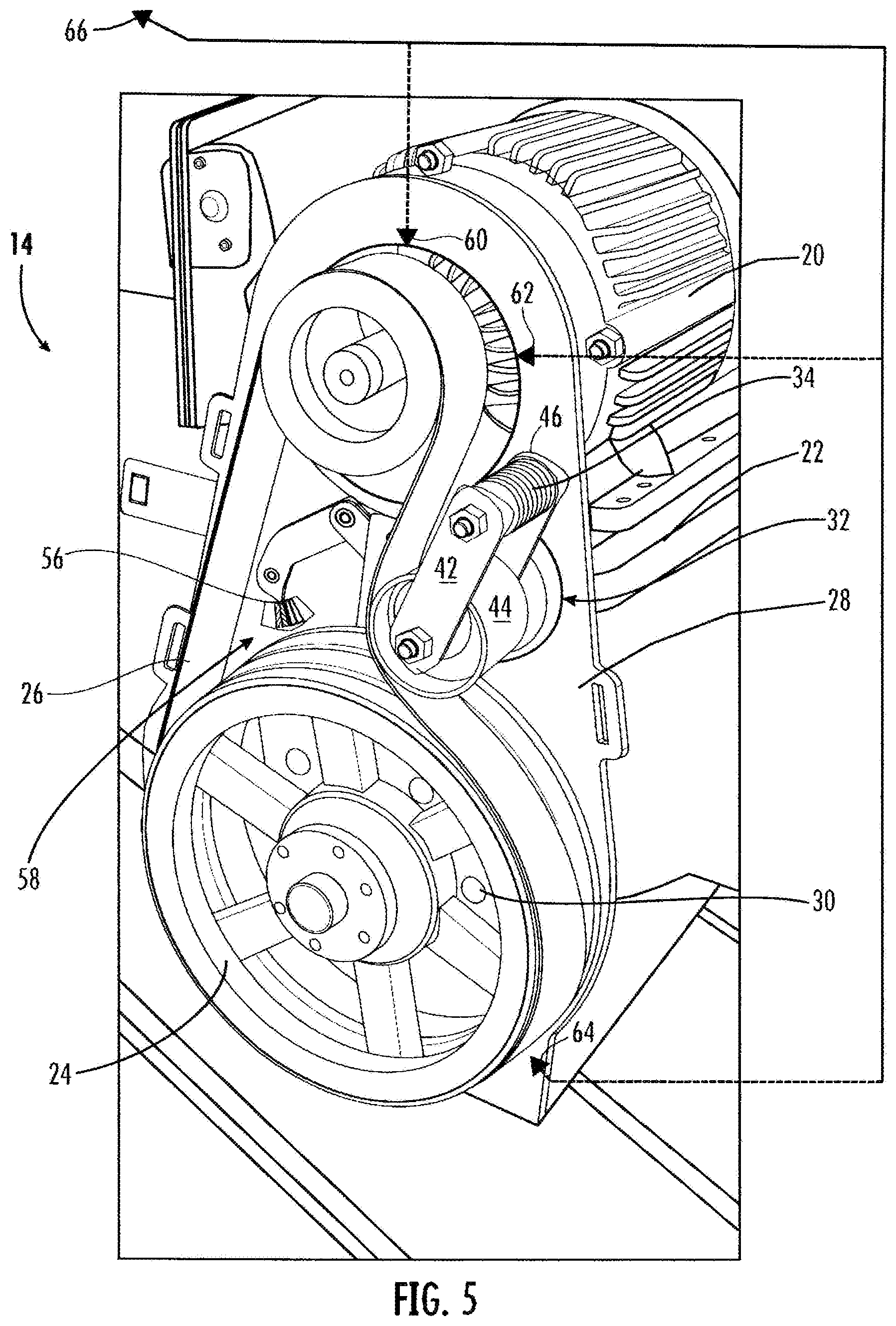 Patent US12338895 Figure 6 – Belt tensioning apparatus for drive mechanisms