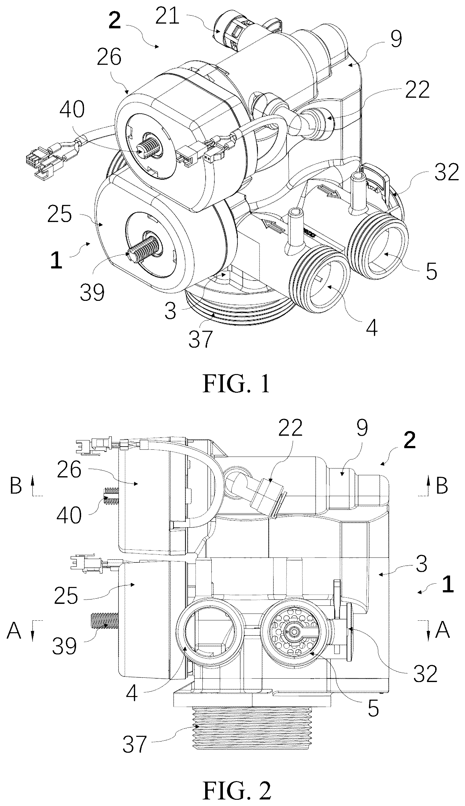 Patent US12338902 Figure 1 – Multi-way valve, water softener, and method for controlling water softener