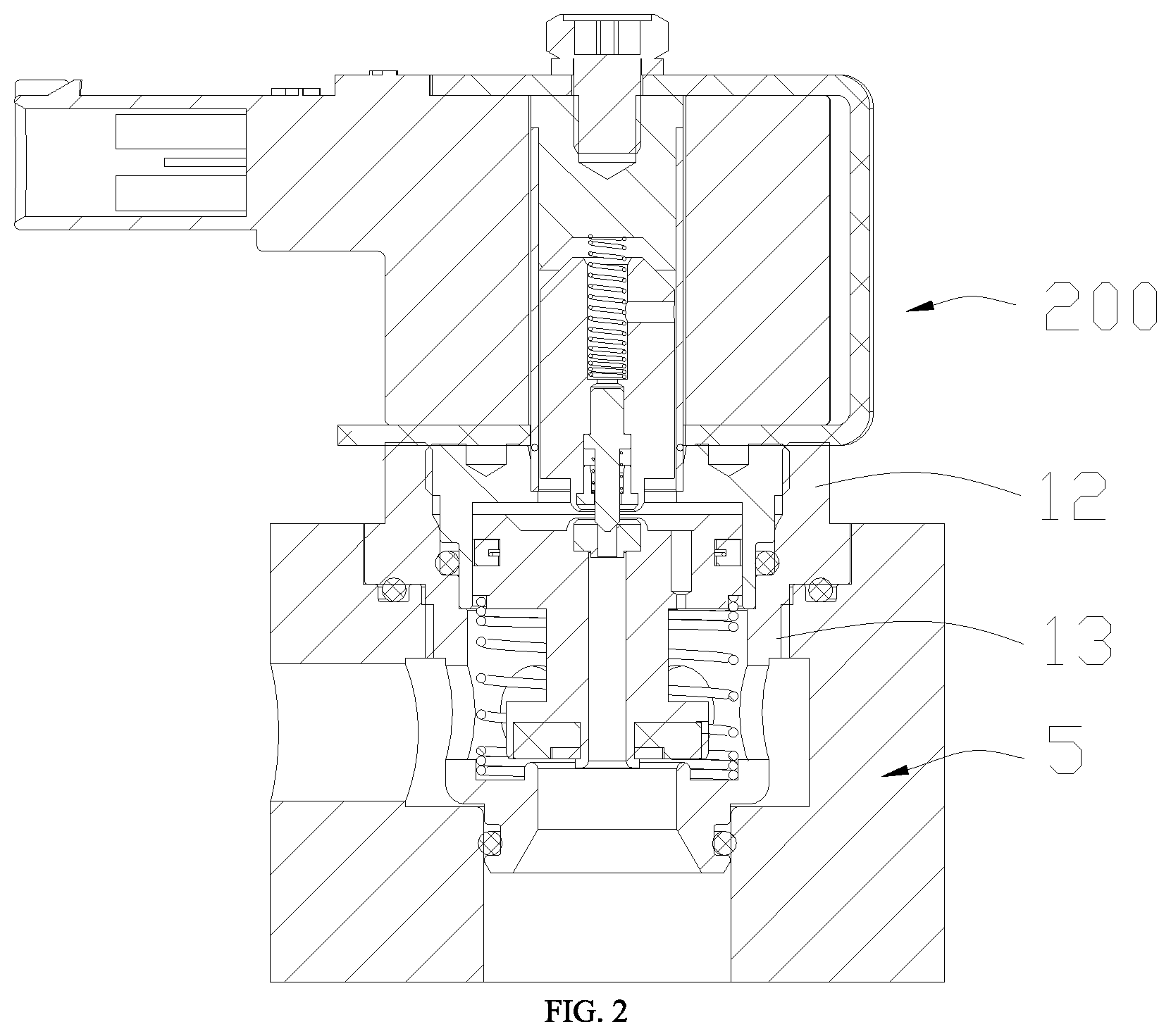 Patent US12338910 Figure 2 – Electromagnetic valve and electromagnetic valve assembly