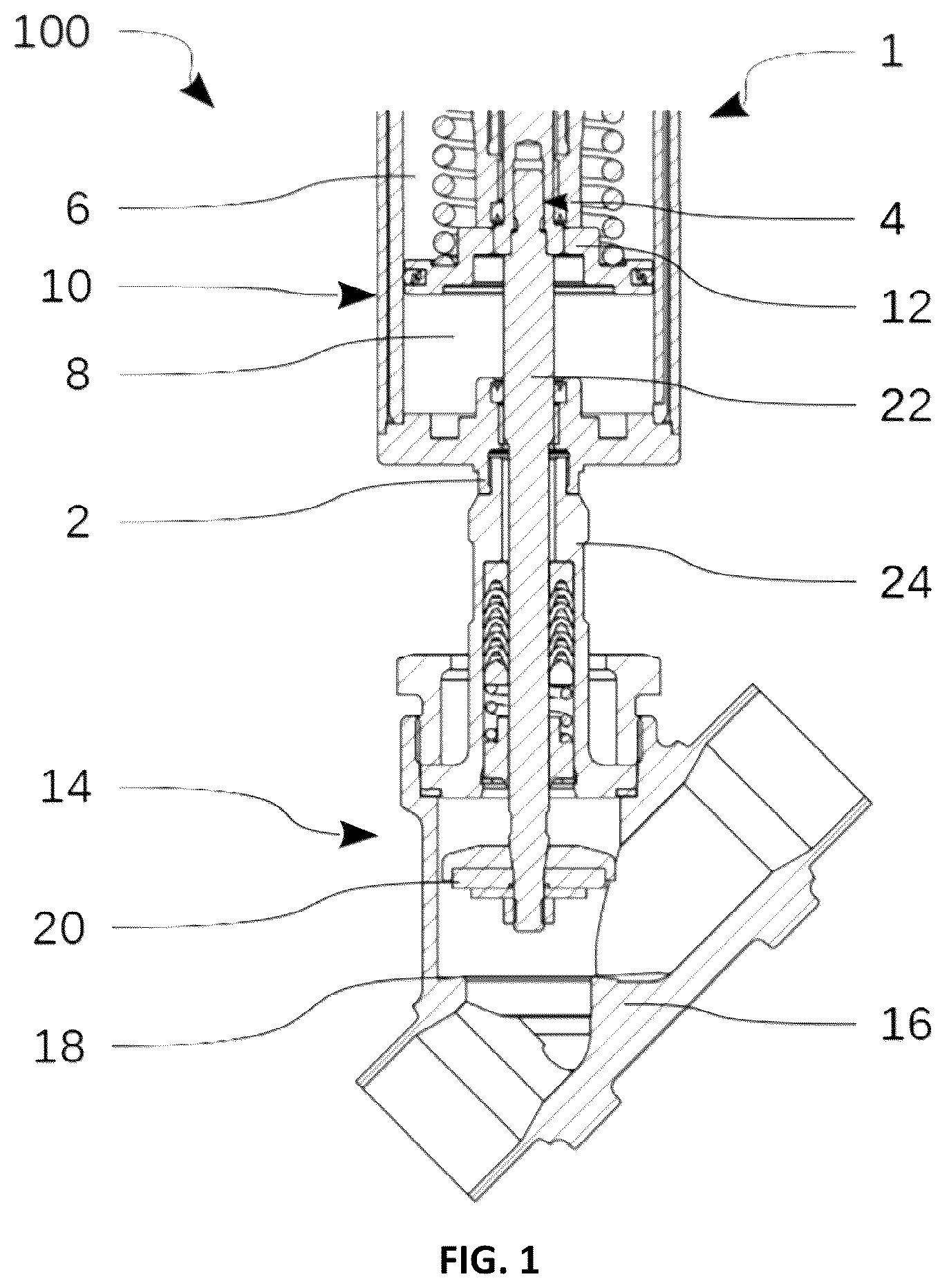 Patent US12338912 — Valve actuator, valve assembly and method — Figure 1