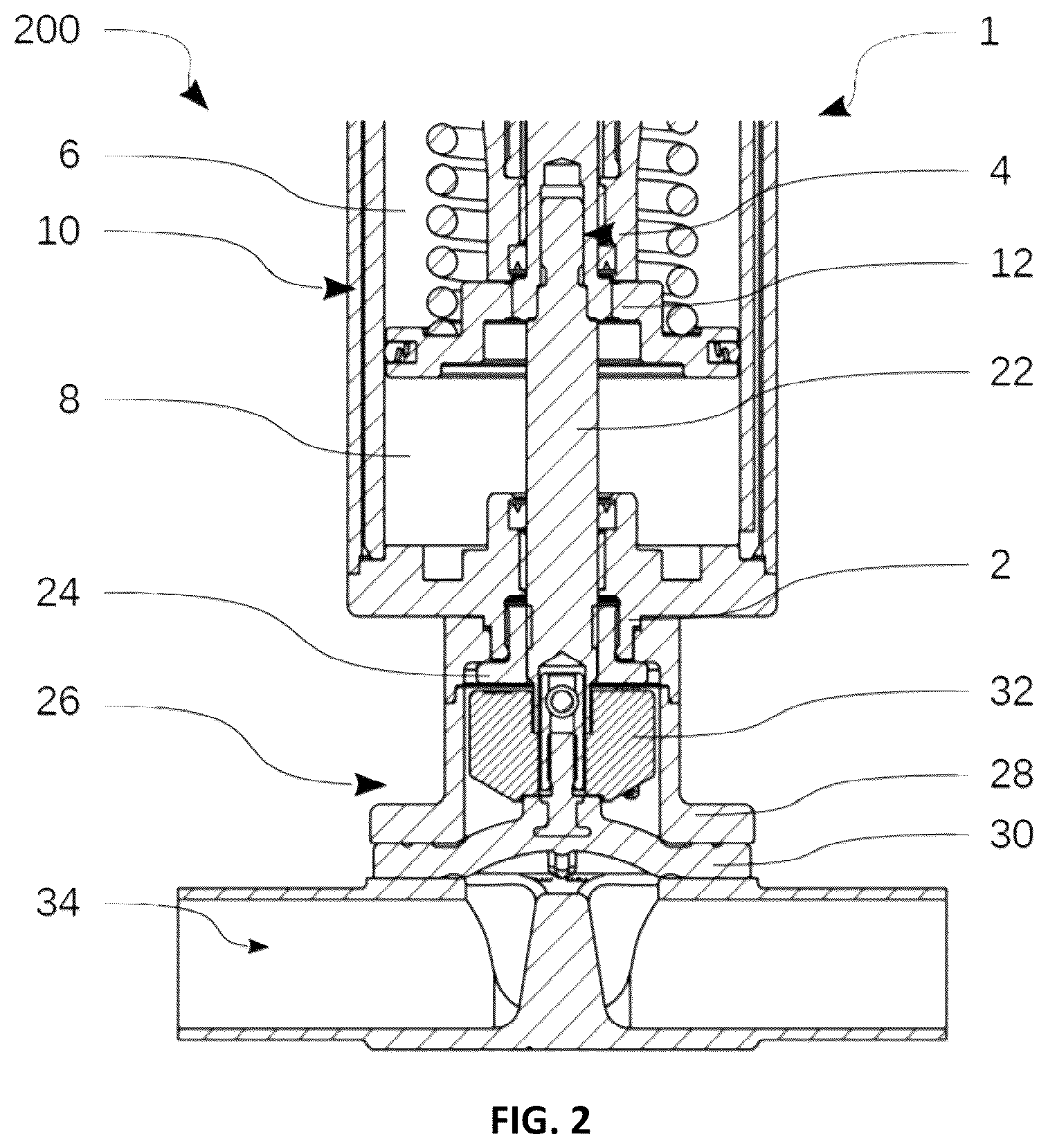 Patent US12338912 Figure 2 – Valve actuator, valve assembly and method