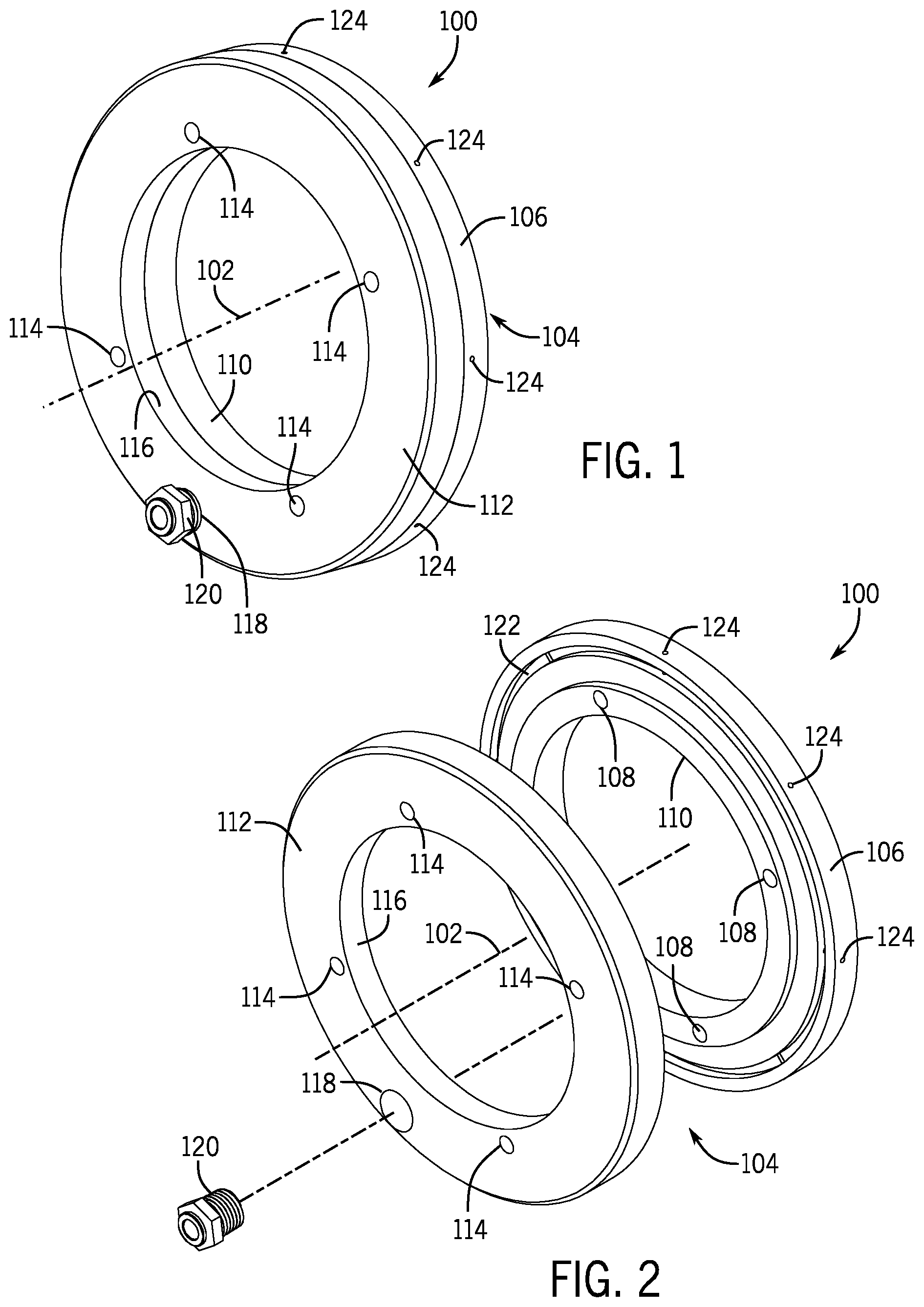 Patent US12338918 Figure 1 – Roll end air fitting adapter and method of using same