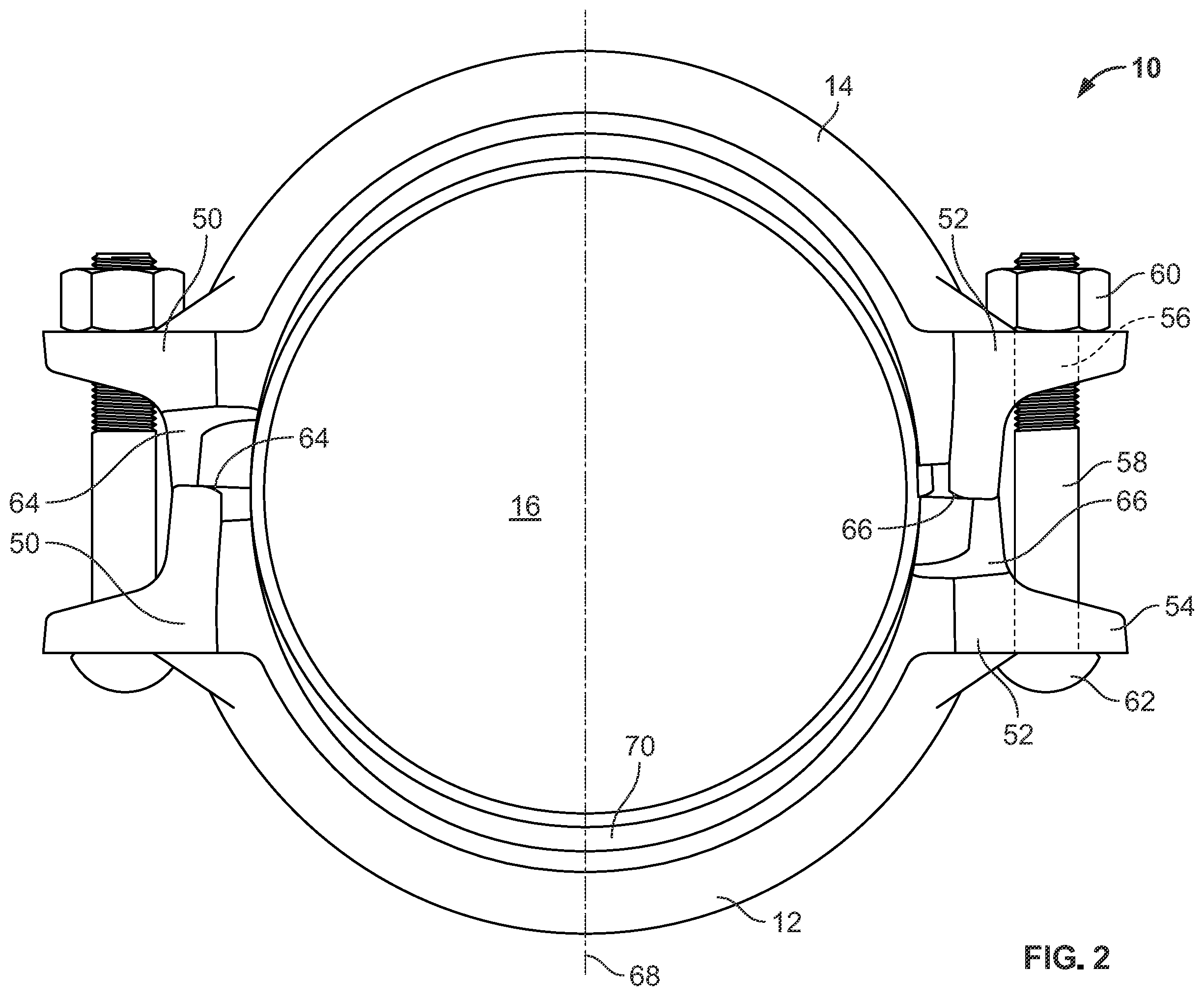 Patent US12338920 Figure 2 – Enhanced stability gasket and coupling