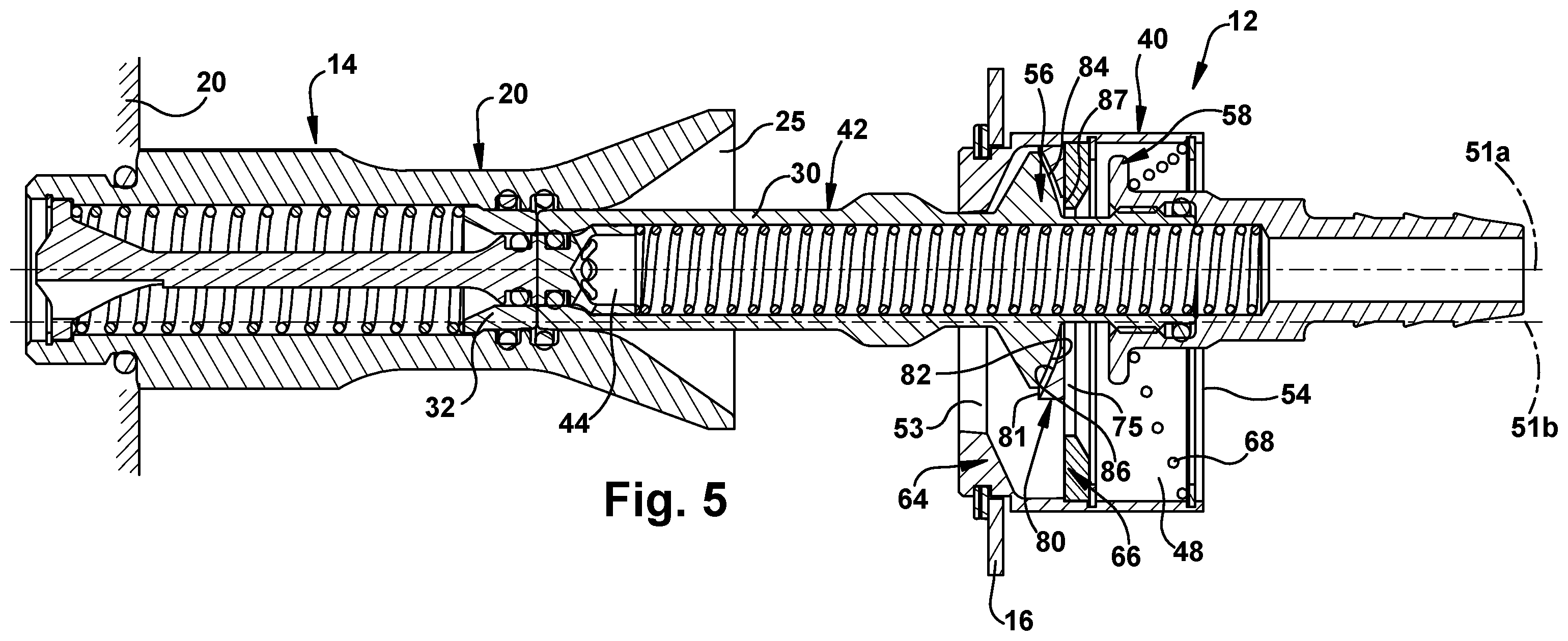 Patent US12338922 Figure 5 – Self-centering blind mate fluid coupling