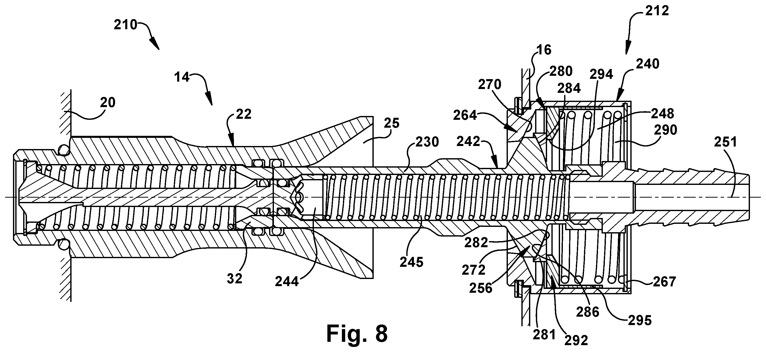 Patent US12338922 Figure 8 – Self-centering blind mate fluid coupling
