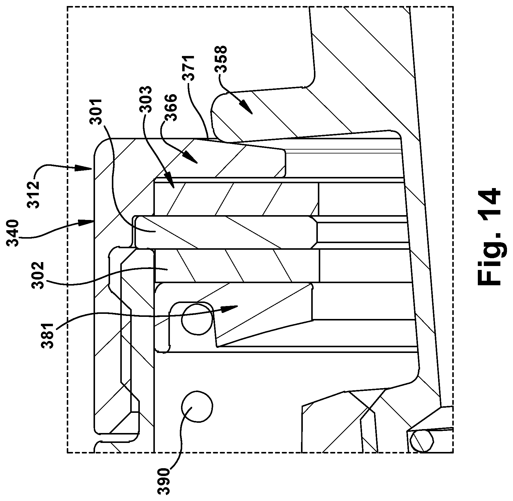 Patent US12338922 Figure 14 – Self-centering blind mate fluid coupling