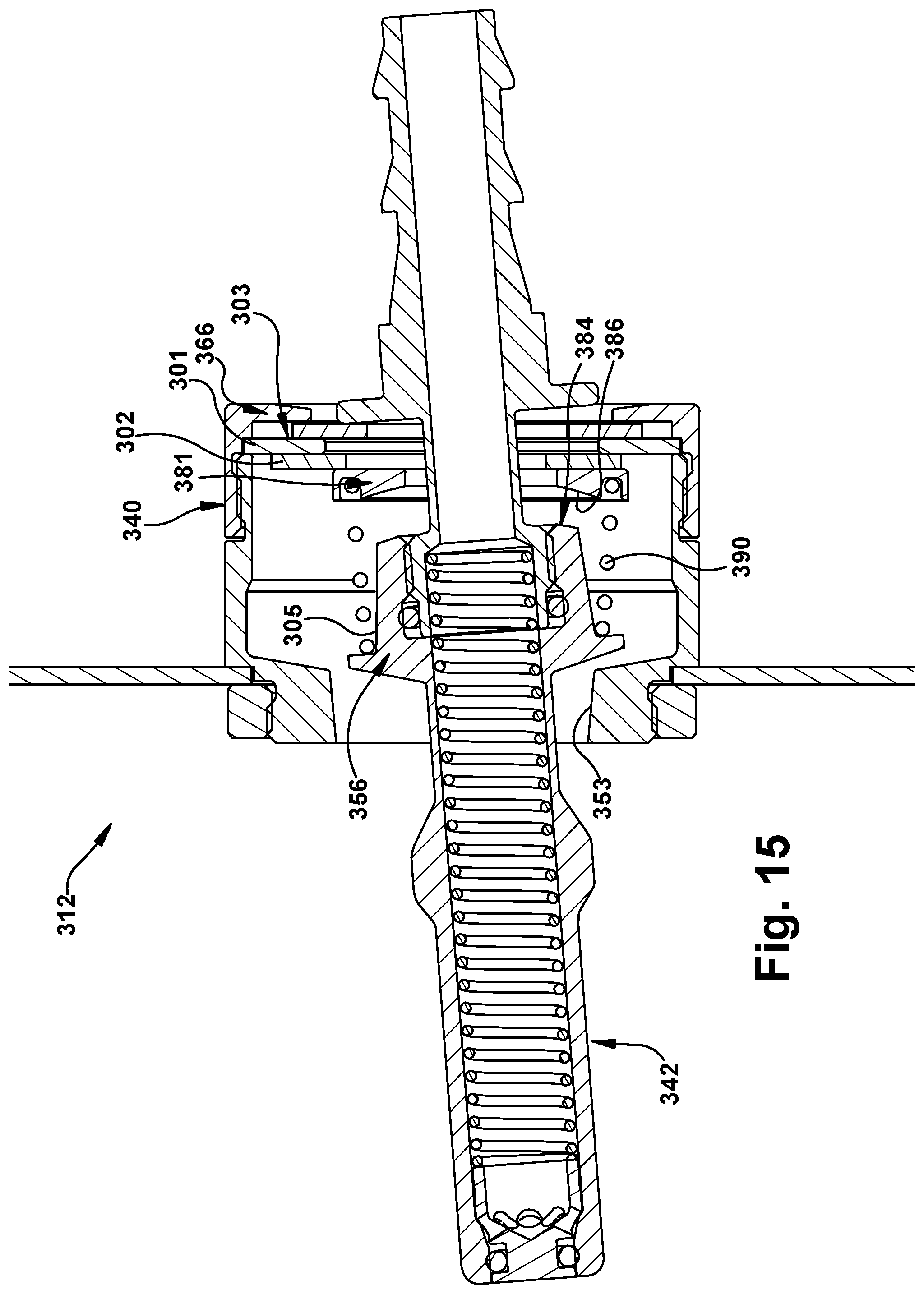 Patent US12338922 Figure 15 – Self-centering blind mate fluid coupling