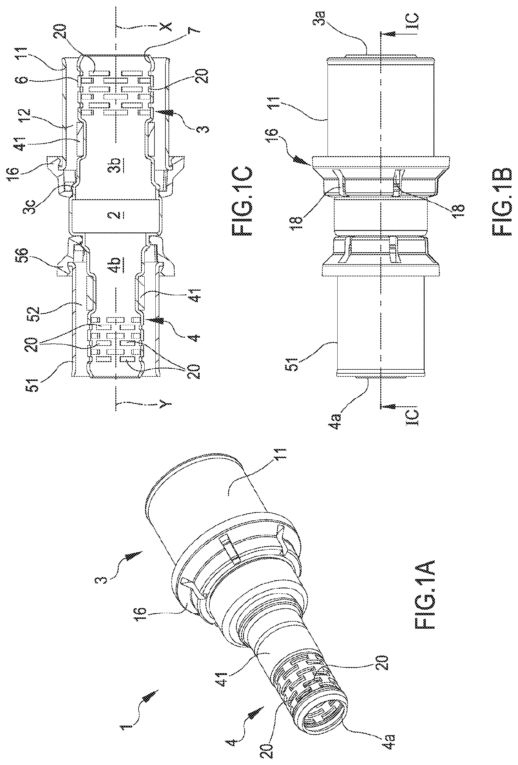 Patent US12338925 Figure 1 – Fitting for connecting pipes, in particular flexible pipes