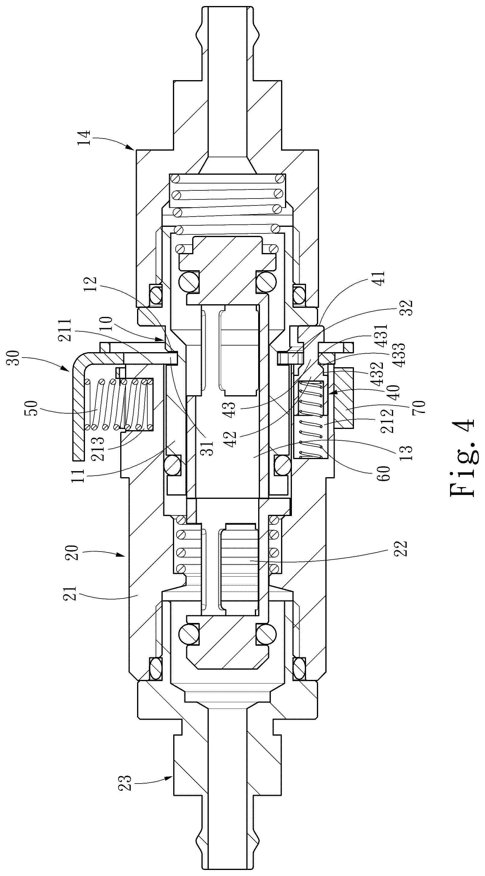 Patent US12338927 Figure 4 – Quick-release connector switch device