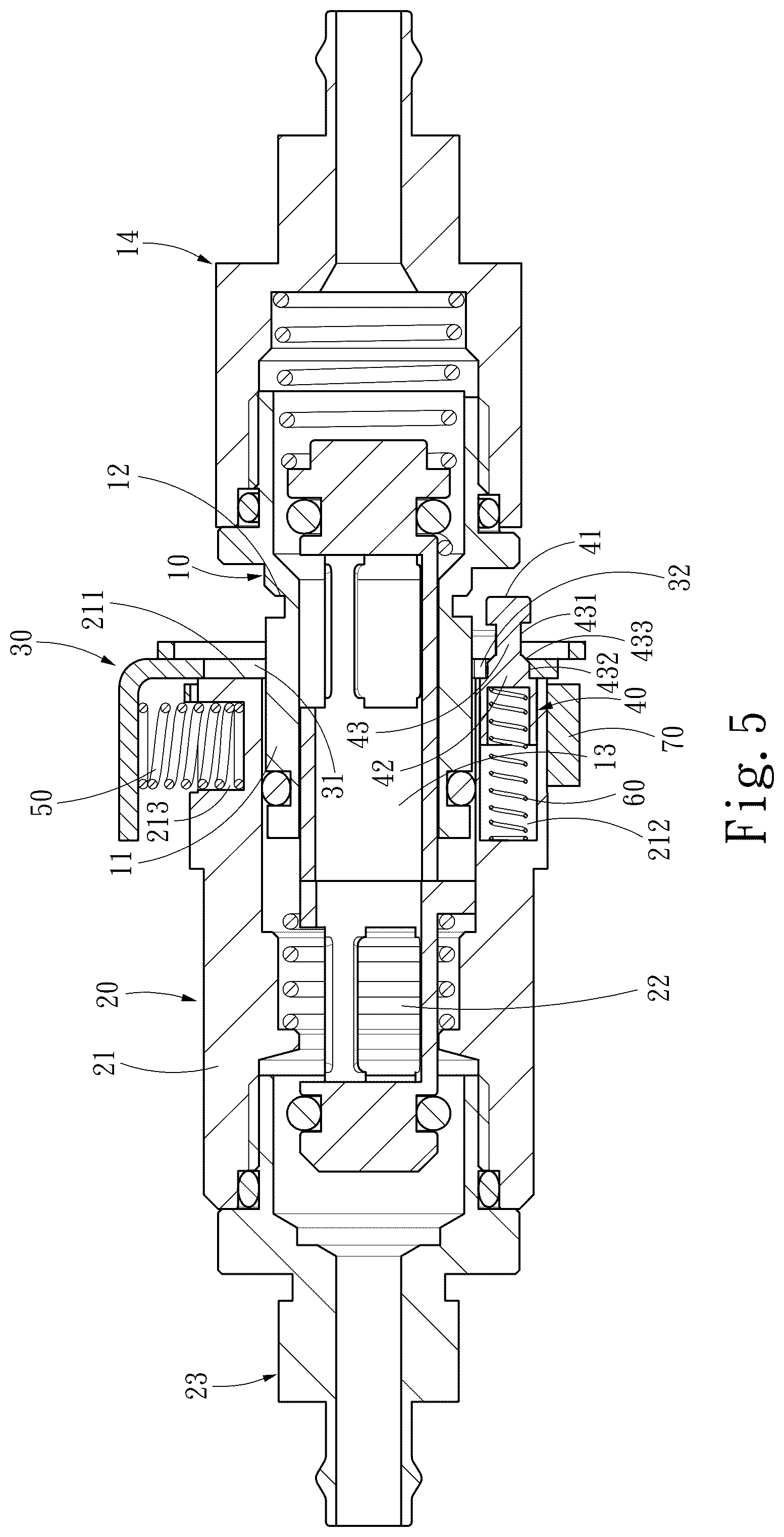 Patent US12338927 Figure 5 – Quick-release connector switch device