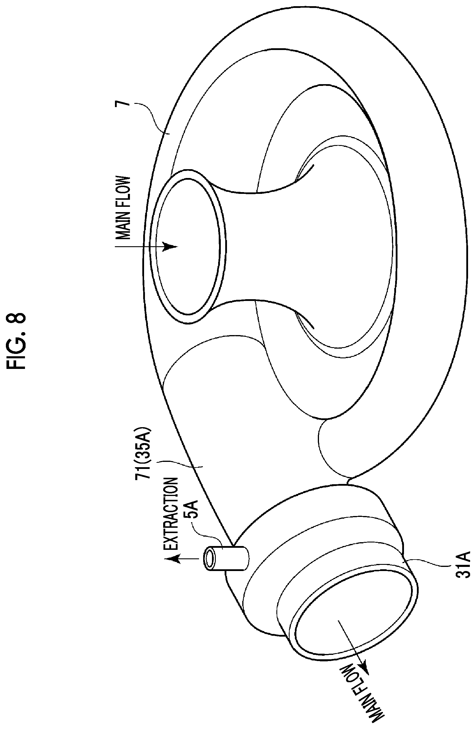 Patent US12338932 Figure 8 – Pipe branching device and compressor