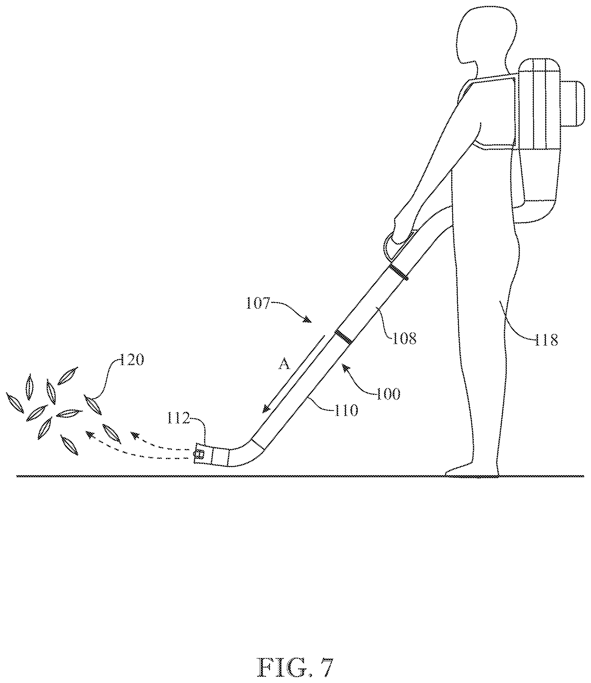 Patent US12338933 Figure 7 – Attachment system for a power air blower