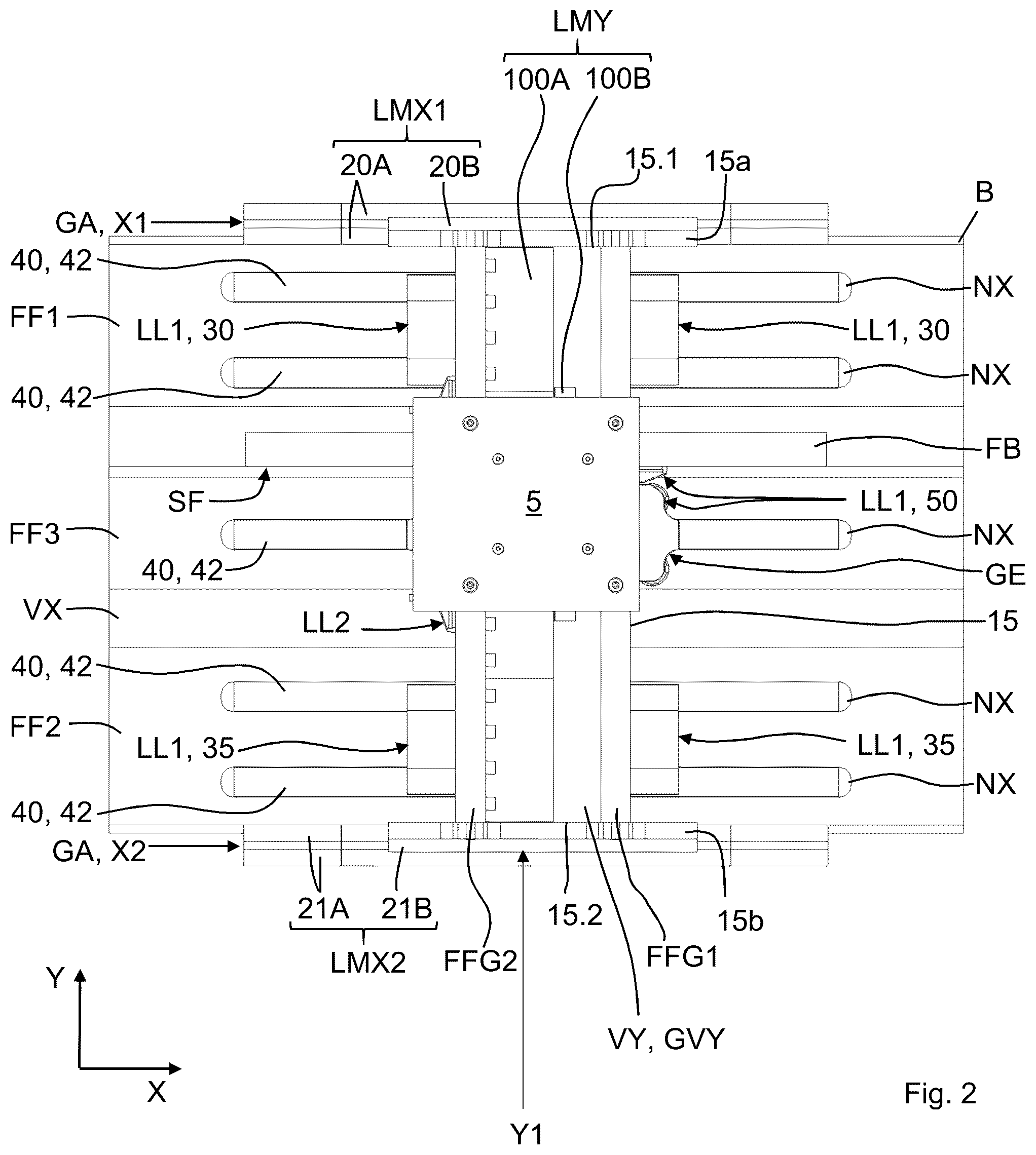 Patent US12338944 Figure 2 – Positioning device for positioning a movable element
