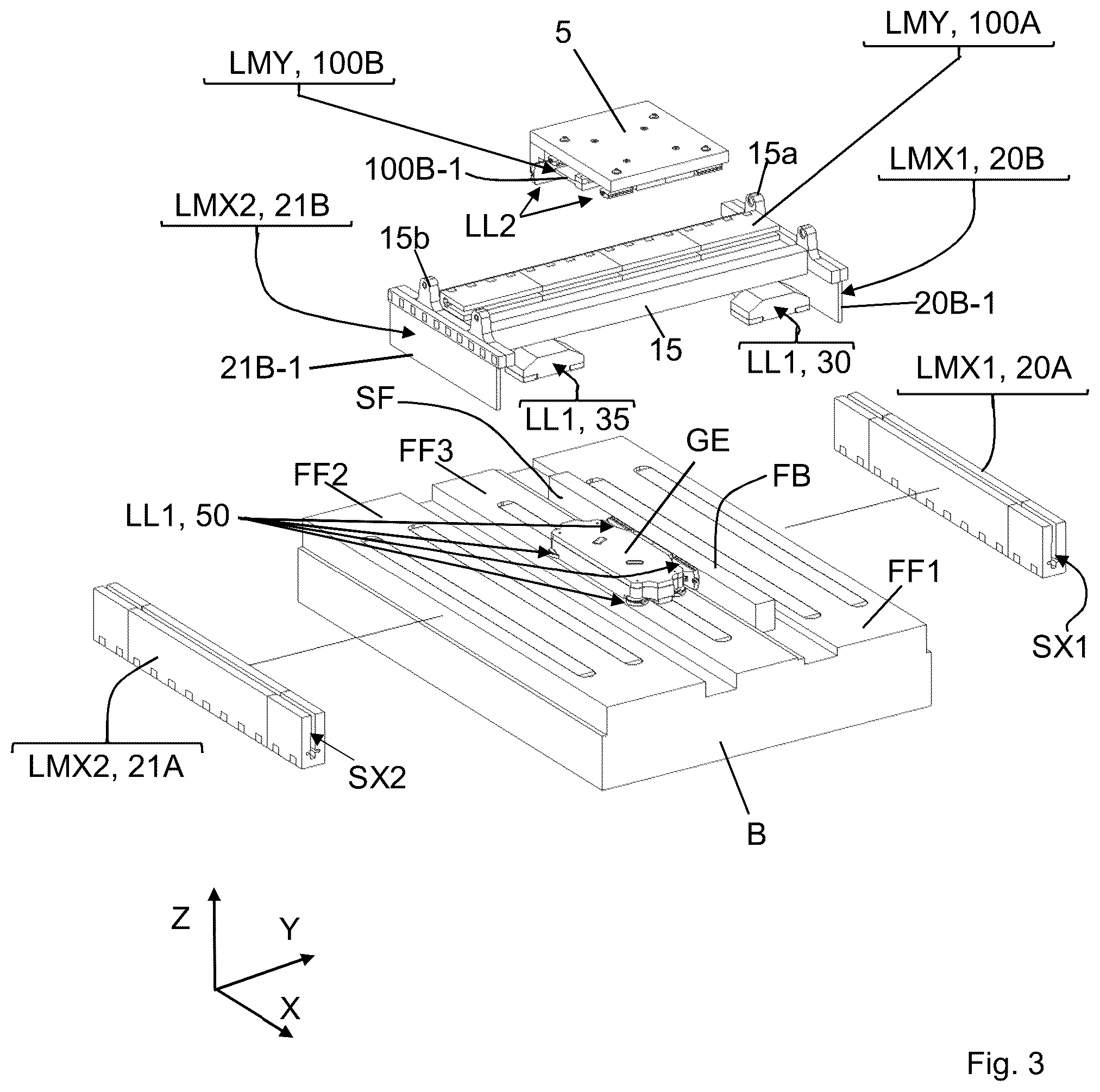 Patent US12338944 Figure 3 – Positioning device for positioning a movable element