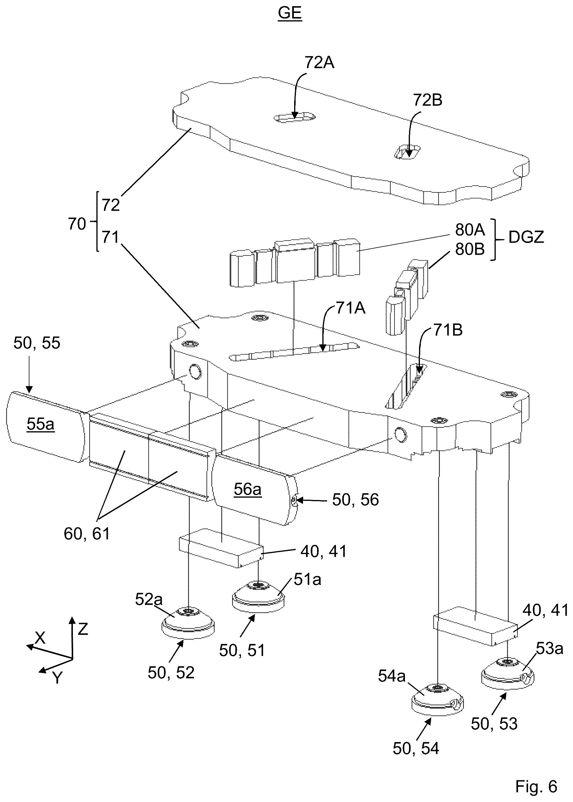 Patent US12338944 Figure 5 – Positioning device for positioning a movable element