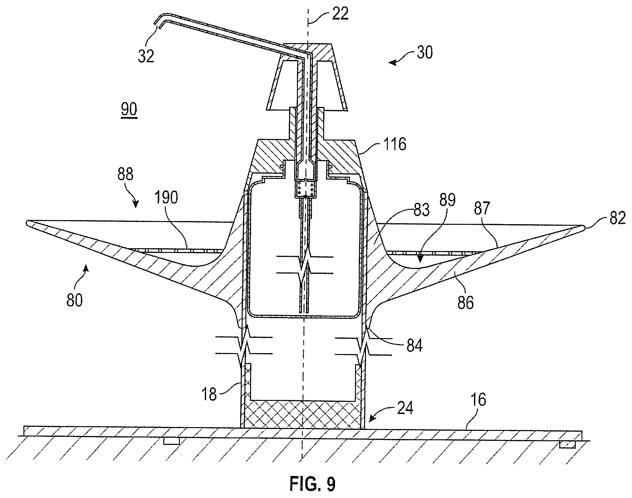 Patent US12338945 Figure 9 – Free standing stand