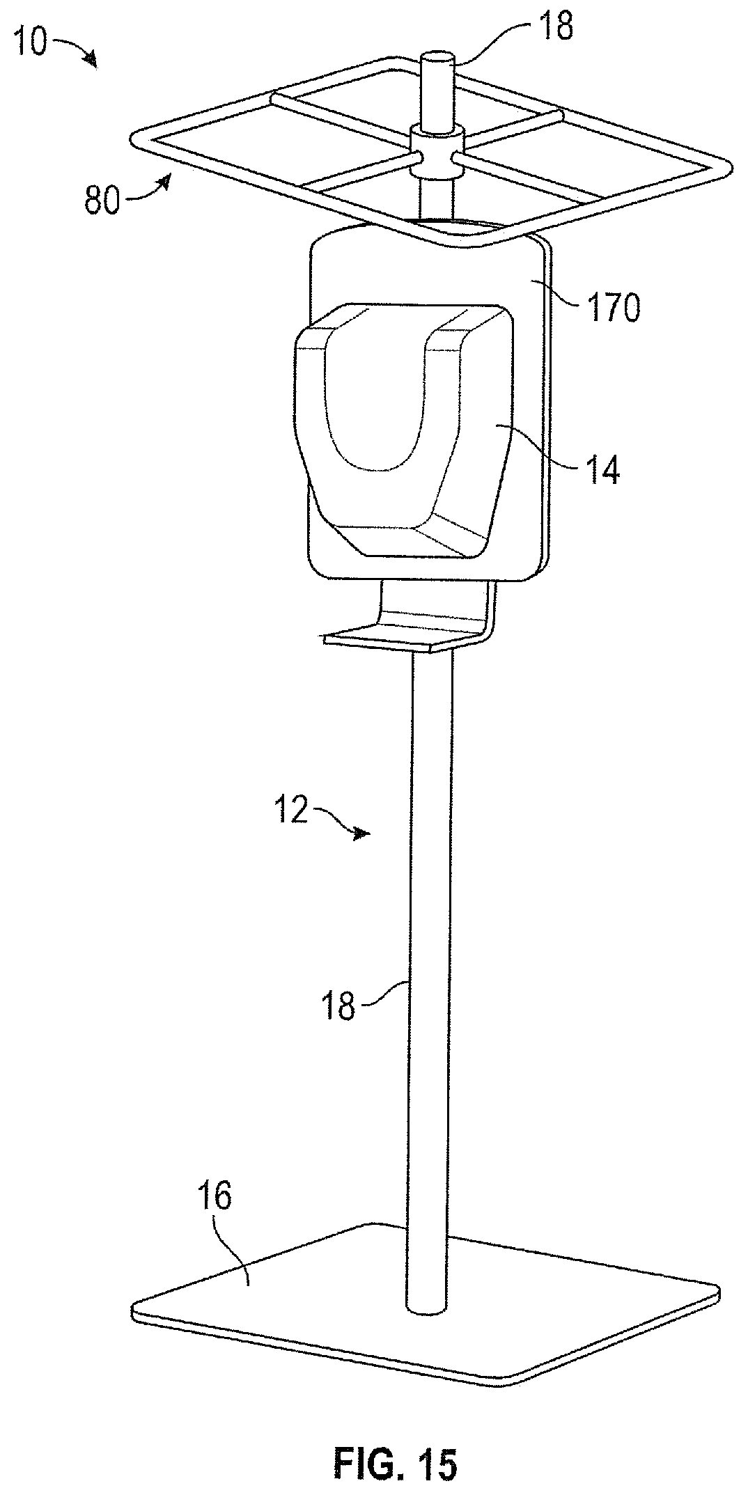 Patent US12338945 Figure 15 – Free standing stand