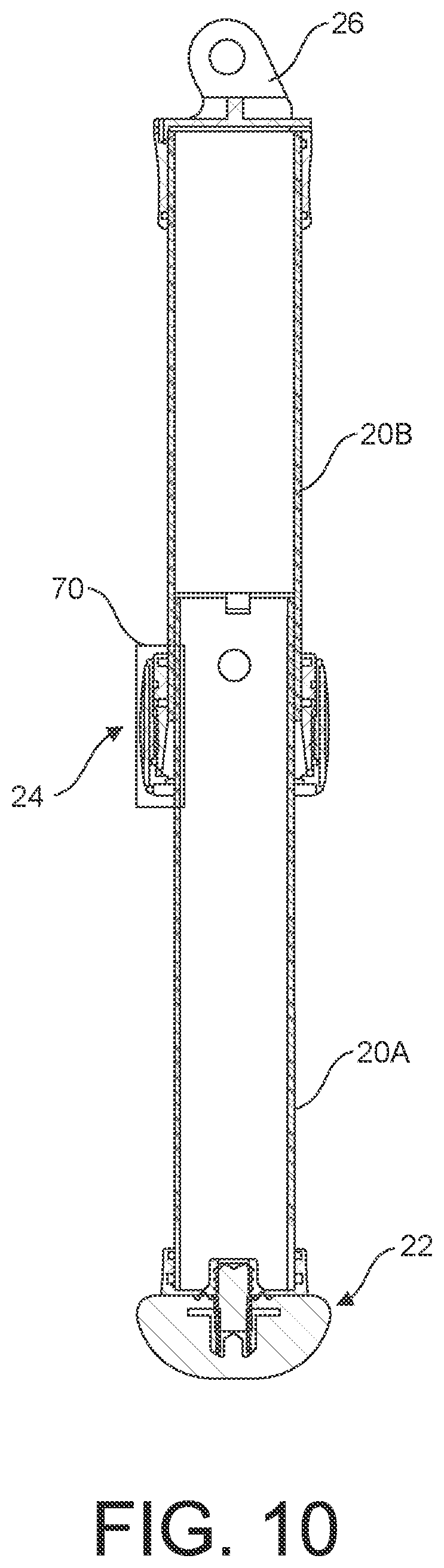Patent US12338946 Figure 10 – Tripod with a sealed leg lock